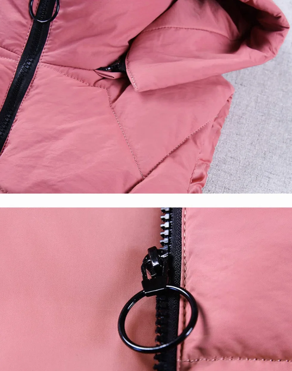 Gilet Femme Sans Manches Chaud Ultraléger Matelassé Capuche Amovible Sport Hiver