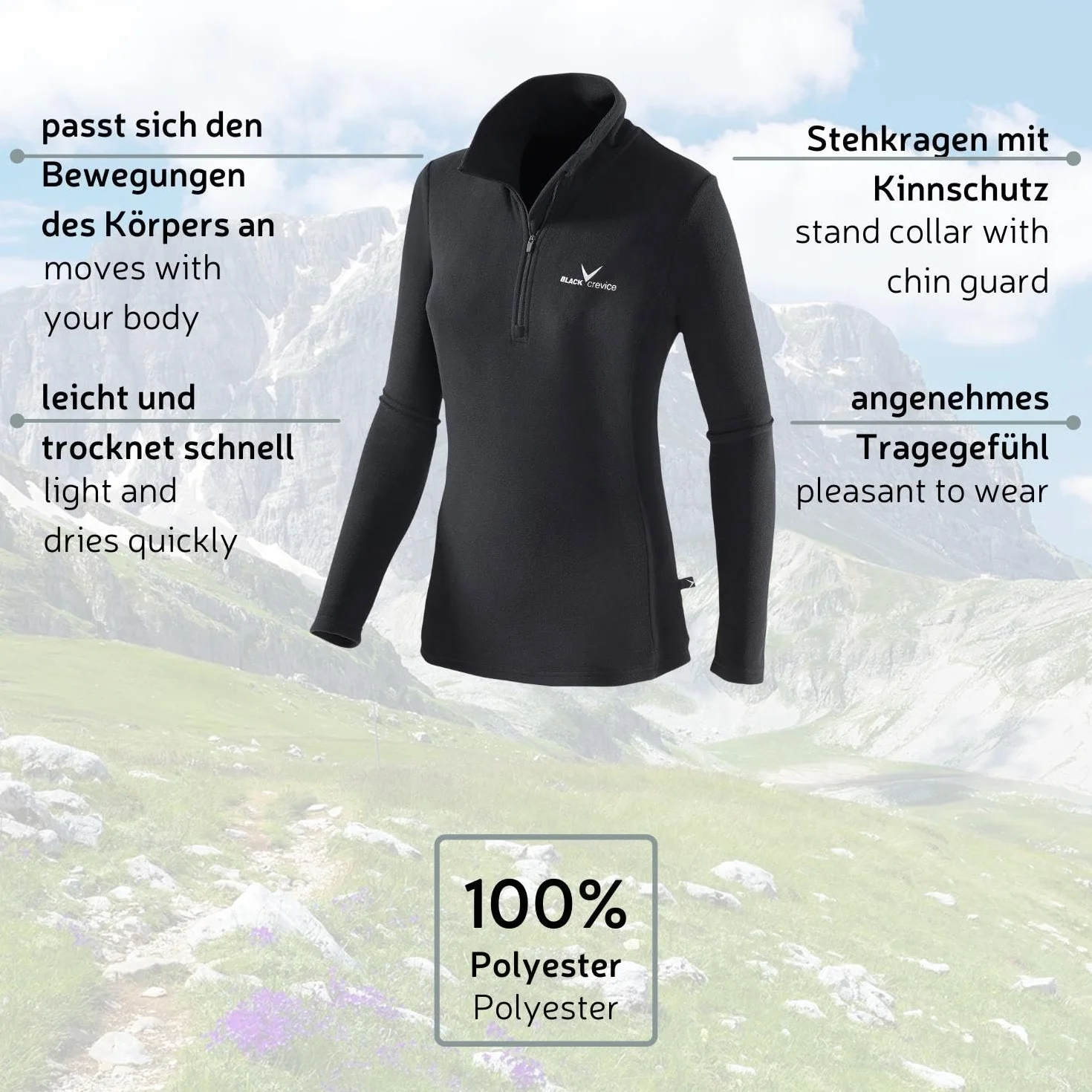 Col roulé de Ski Femme Noir