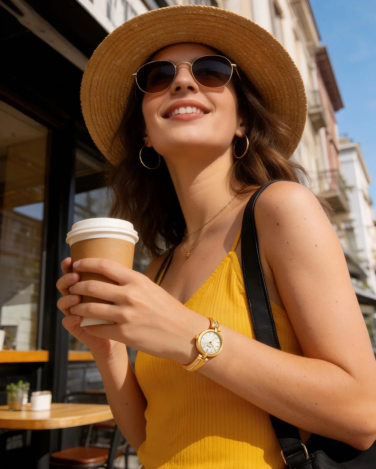 CIVO Montre Femme Acier Inoxydable Analogique Argent Dorée Etanche Cadran Effet Soleil Bracelet Petit Quartz