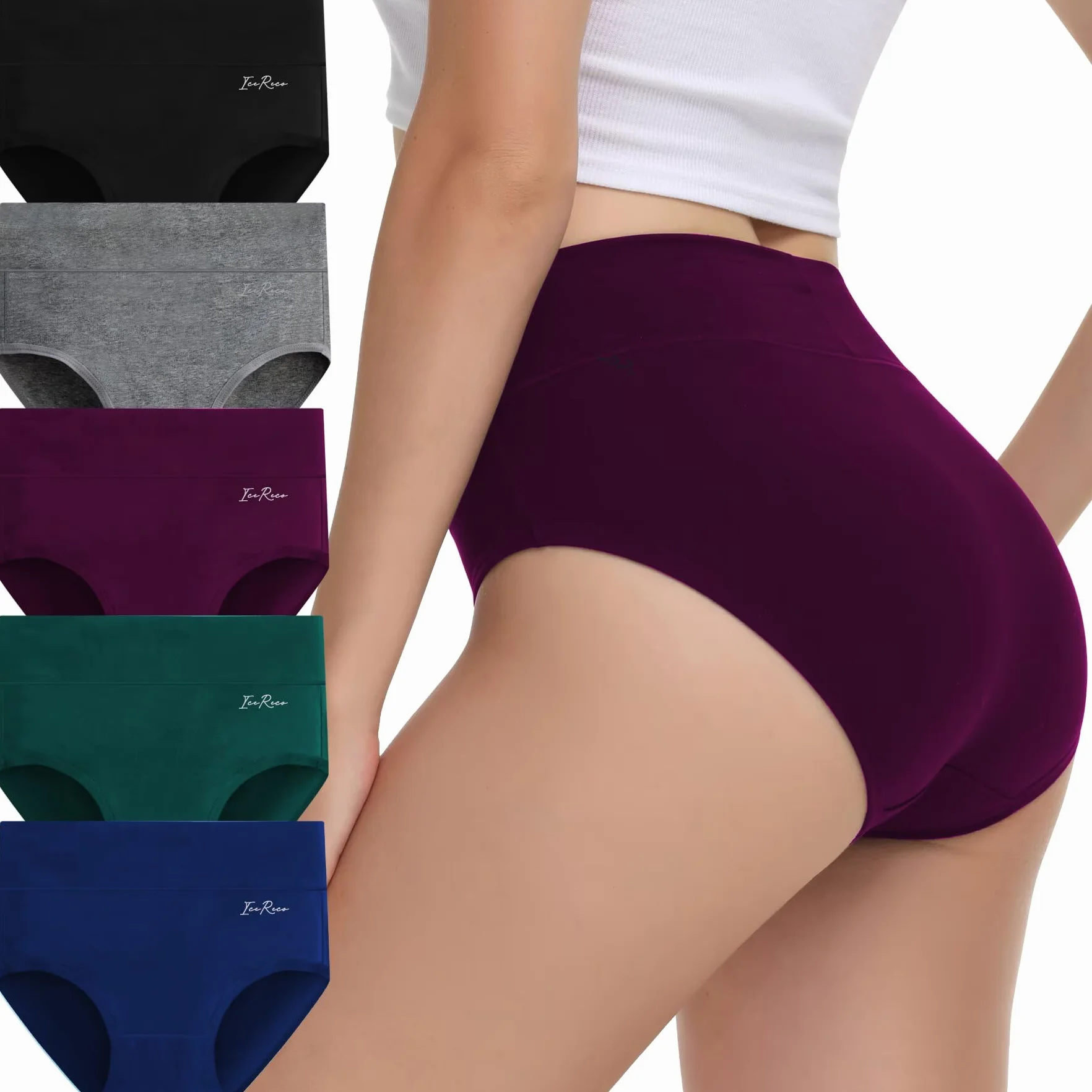 Culotte Femme Coton Taille Haute Lot de 5 Confort Stretch Ventre Plat