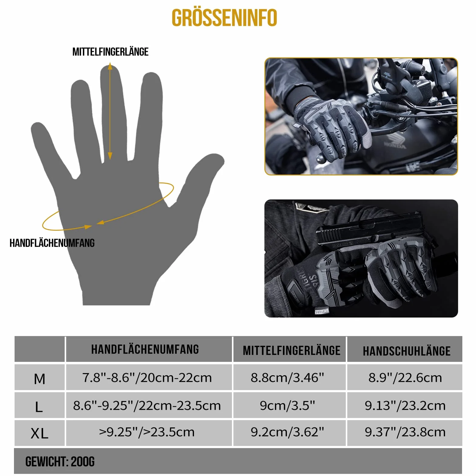 OneTigris Gants Tactiques Militaires Tactile pour Moto Escalade Airsoft Paintball Randonnée Chasse Cyclisme