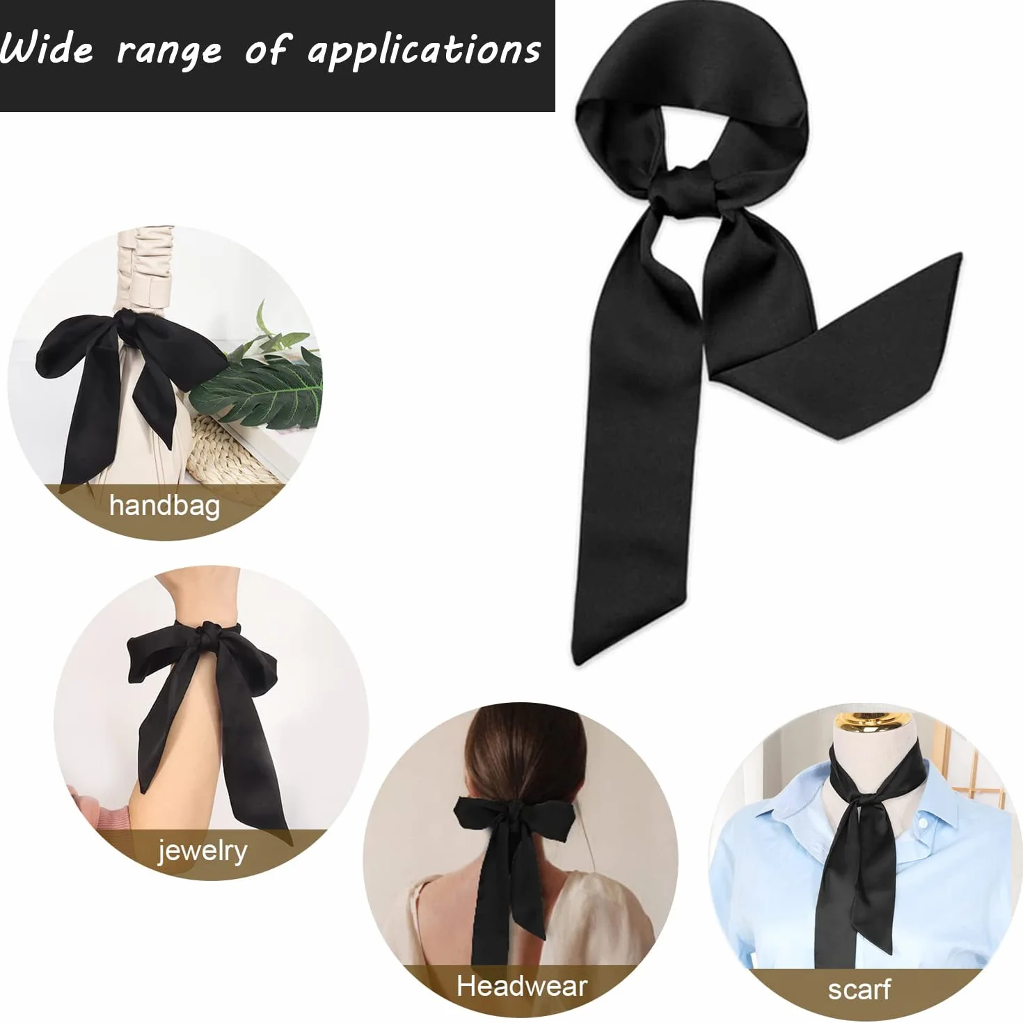 Long Bonnet en Satin pour Dormir avec Bandeau élastique en Soie