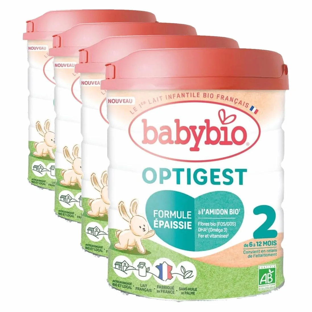 Babybio Optigest 2ème âge dès 6 mois 800g (Lot de 4)