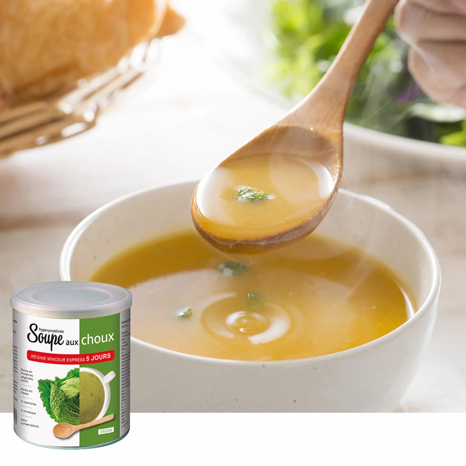 NUTRI EXPERT - Soupe aux choux vegan - Riche en protéines d'origine végétale & fibres - 11 vitamines & minéraux - Sans matière grasse - Cure express 5 jours - 250 gr