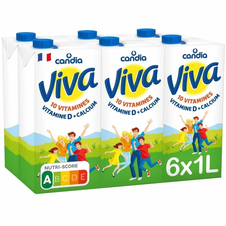 Viva Lait, 1.2% MG et 2.7% Lactose, Brique 6x1L - Lait, Boissons Végétales, Laits Lactés - L'Unité