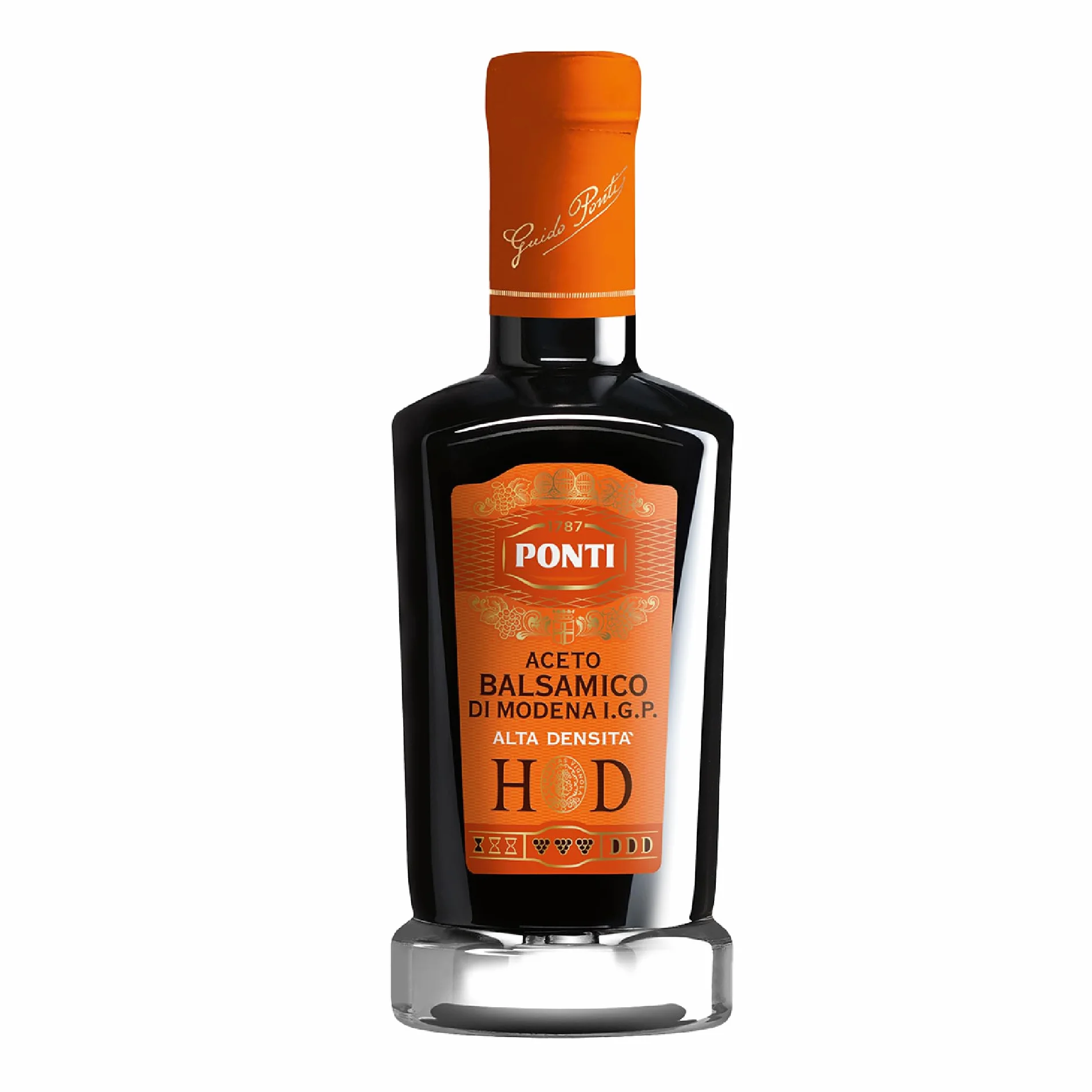 Ponti, Vinaigre Balsamique de Modène I.G.P. HD, Saveur incomparable, Vinaigre balsamique à haute densité, 100% Made in Italy, 250 ml