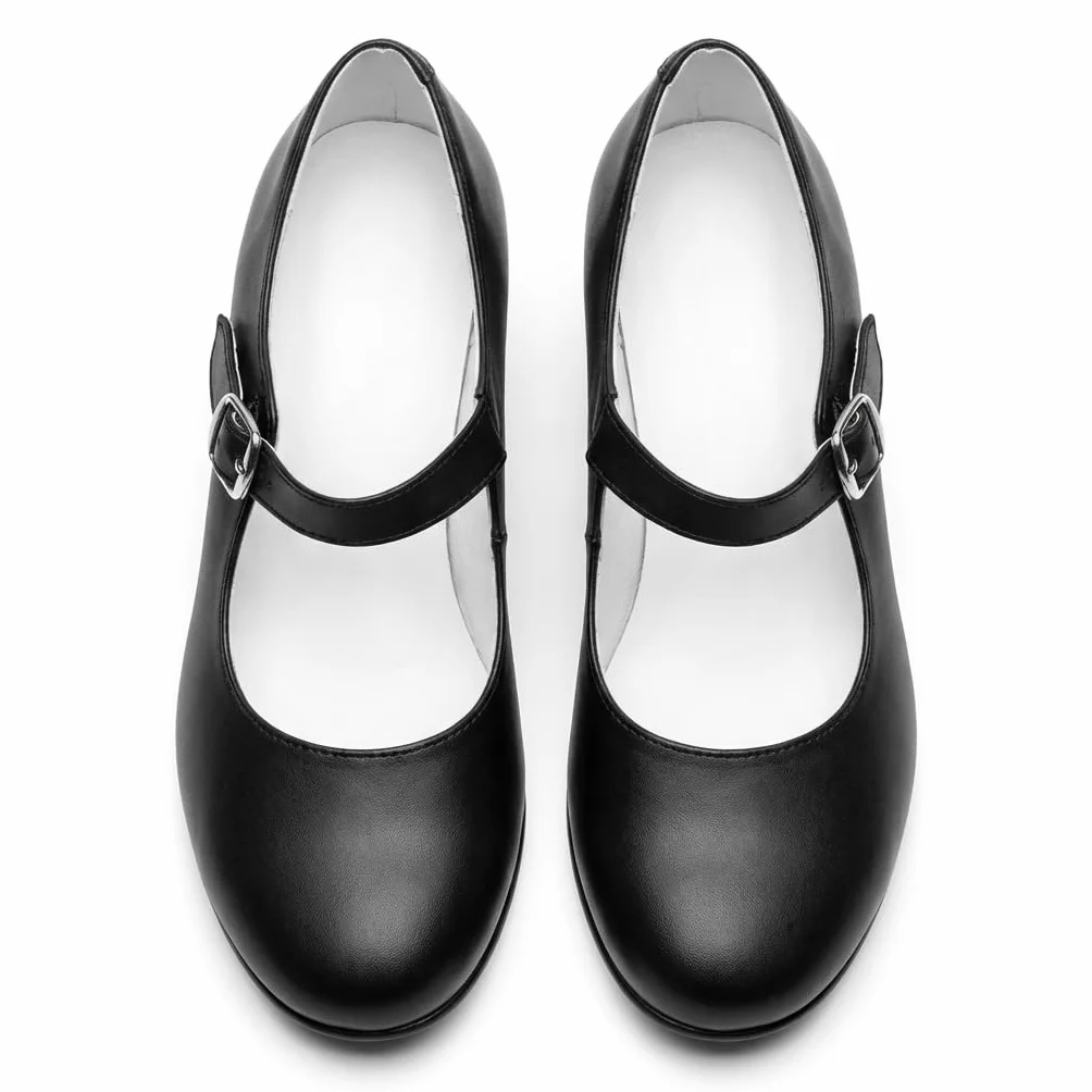 Escarpins Mary Jane en Cuir Faits à la Main Talon Haut ou Bas Chaussures Femme 24-41