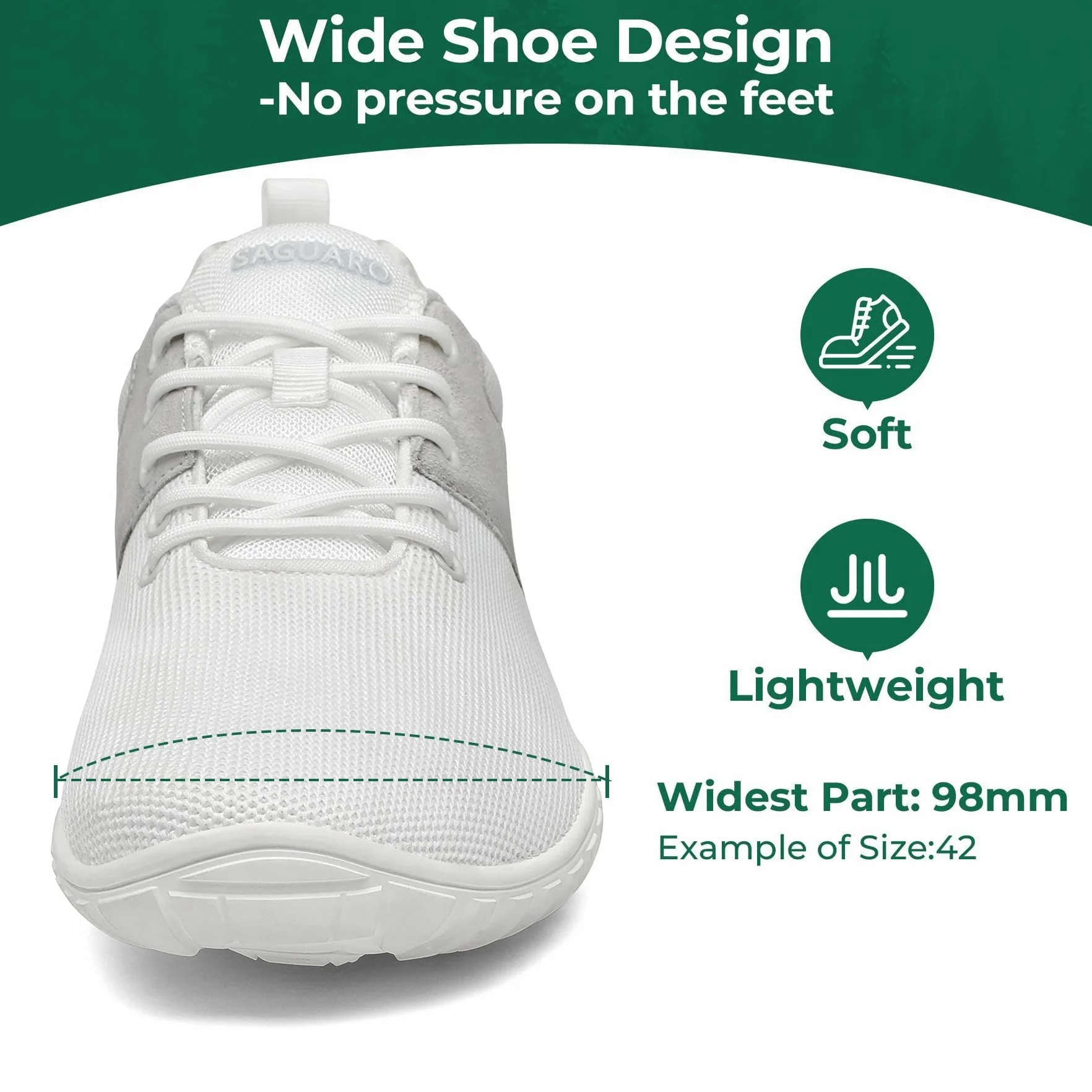 SAGUARO Chaussures Minimaliste Wish I Chaussures Pieds Nus Homme Femme GR.36-48