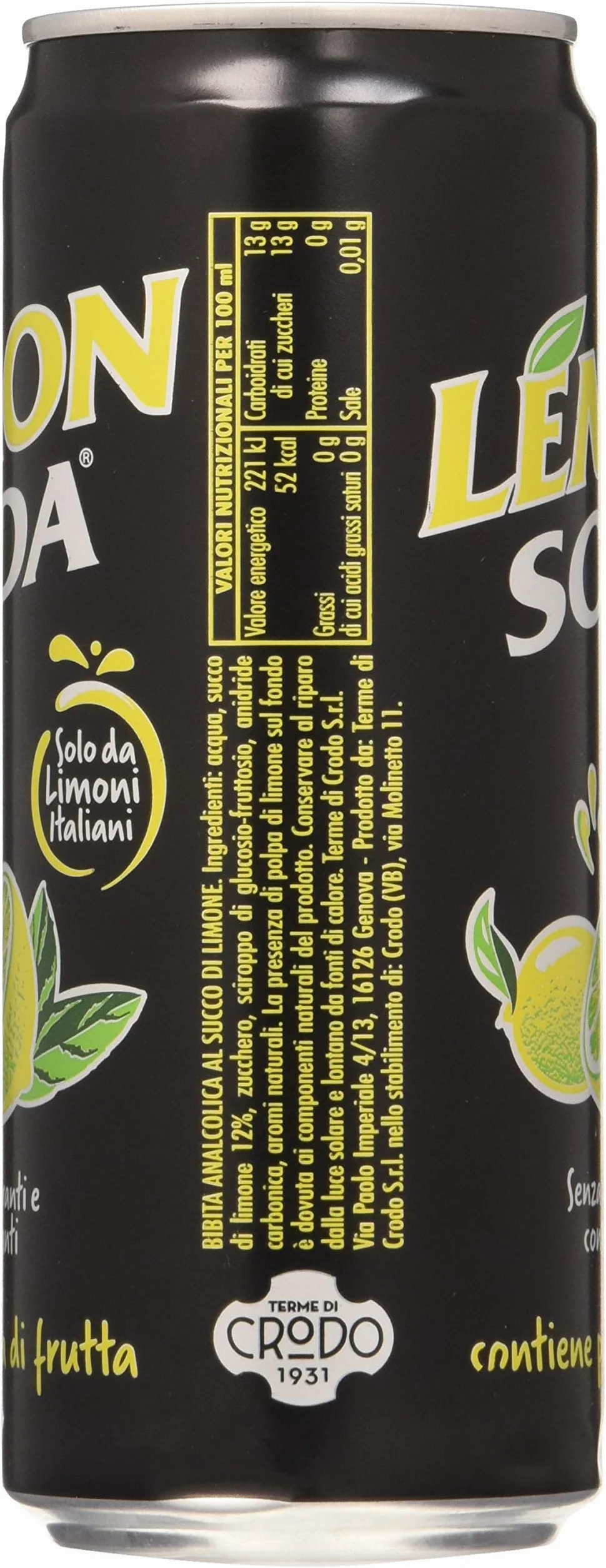 Lemon Soda Lot de 24 Lemonsoda Canette 33 cl Boisson sans Alcool pour fête, Multicolore, Unique