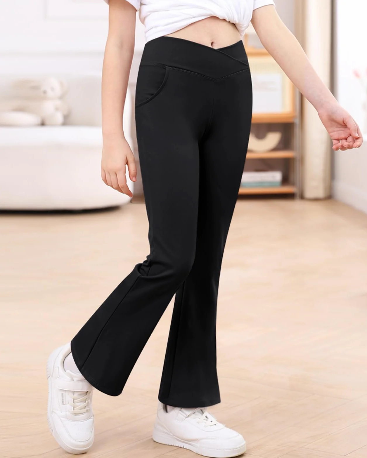 Domee Leggings Yoga Pantalon Flared Bootcut Sport Jogging Fille