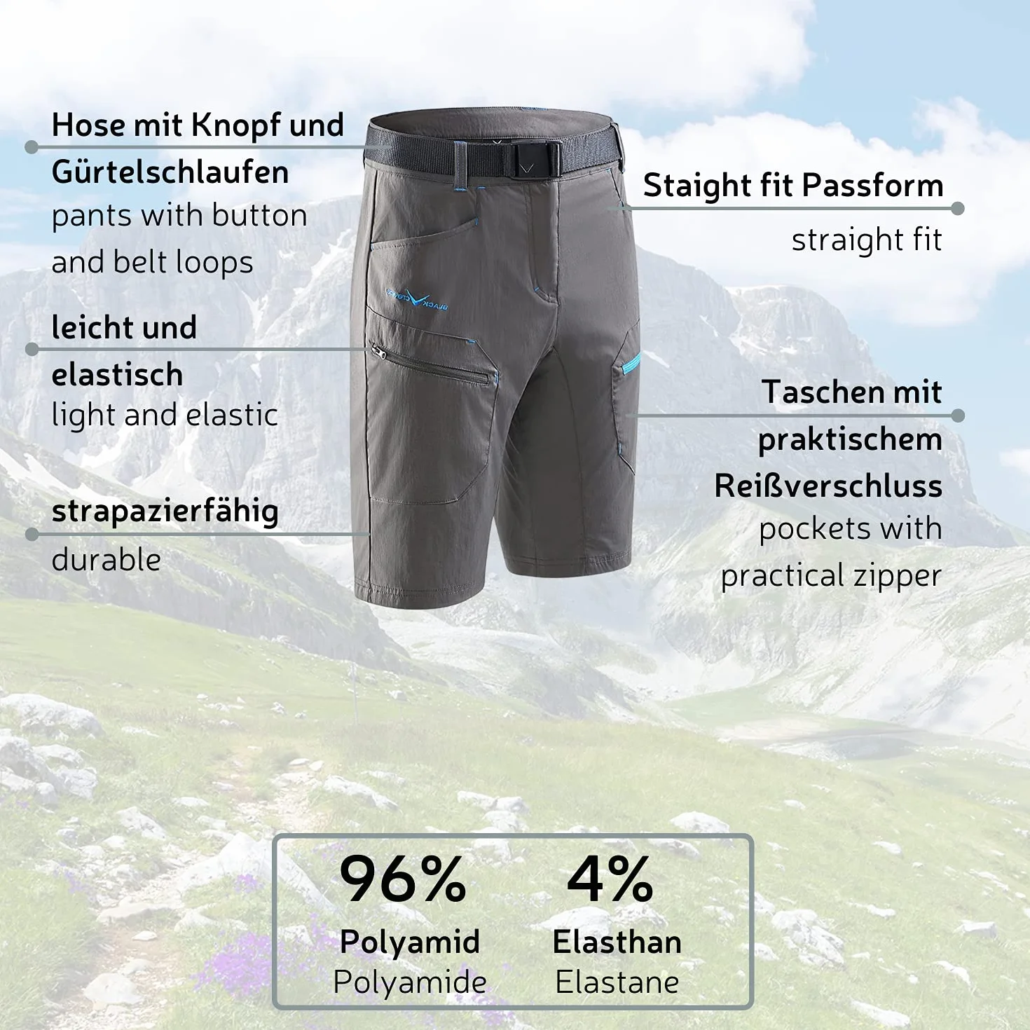 Black Crevice Short de Trekking Homme