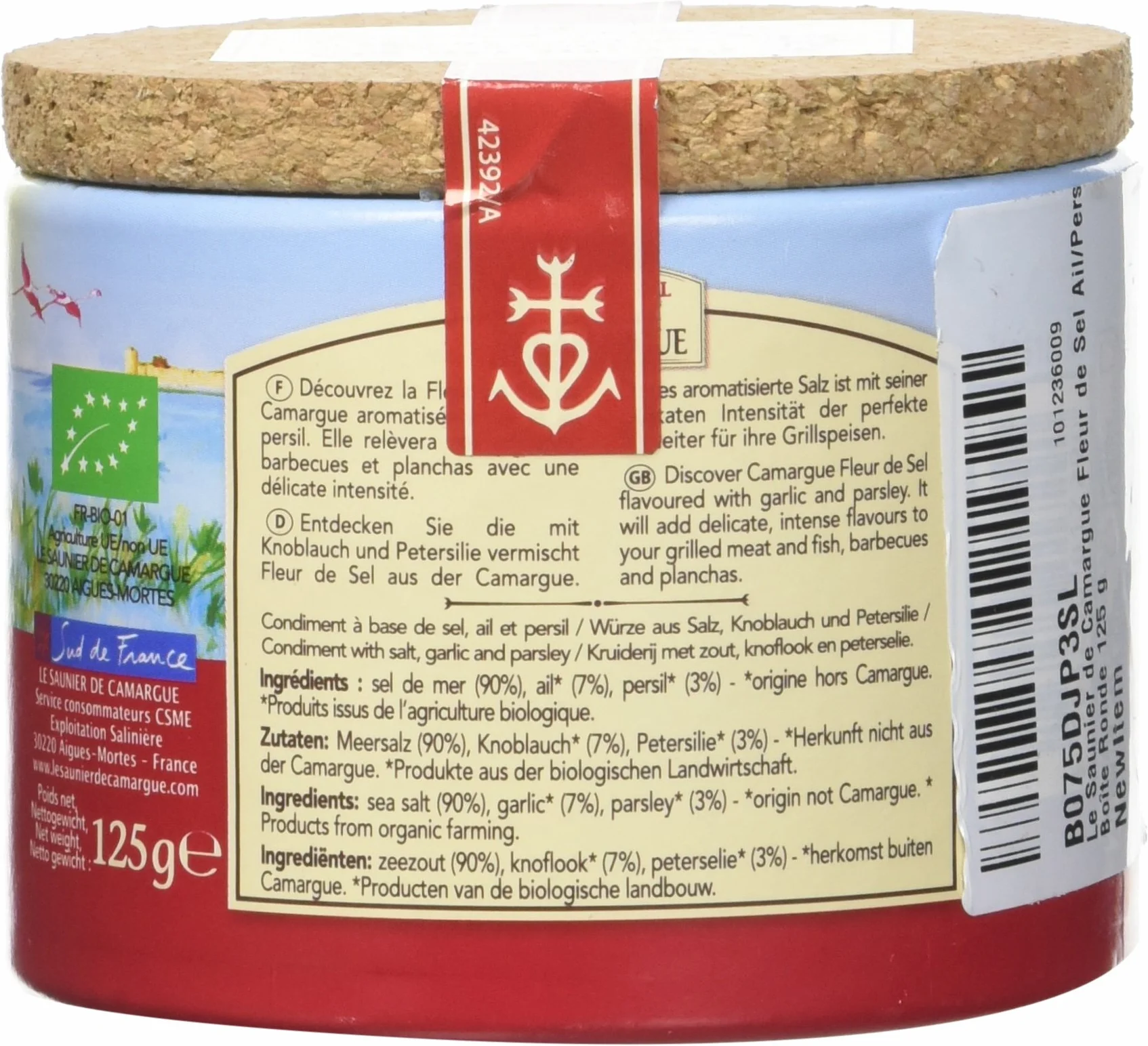 Le Saunier de Camargue Fleur de Sel Ail/Persil Boîte Ronde 125 g