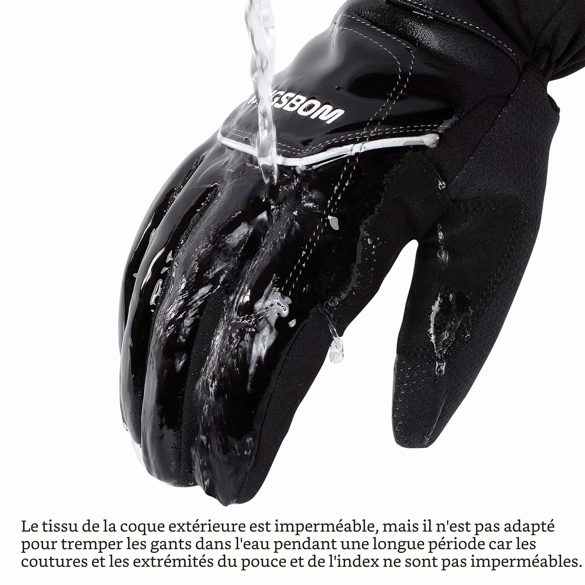 Gants Thermiques Imperméables Coupe-Vent 3M Thinsulate Tactile d'Hiver pour Cyclisme Course à Pied