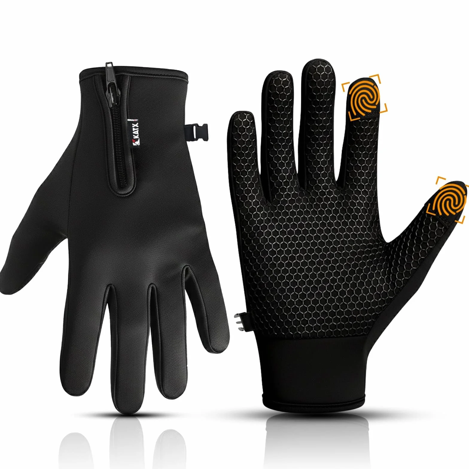 Gants de cyclisme thermiques écran tactile hiver coupe-vent polaire antidérapante homme femme