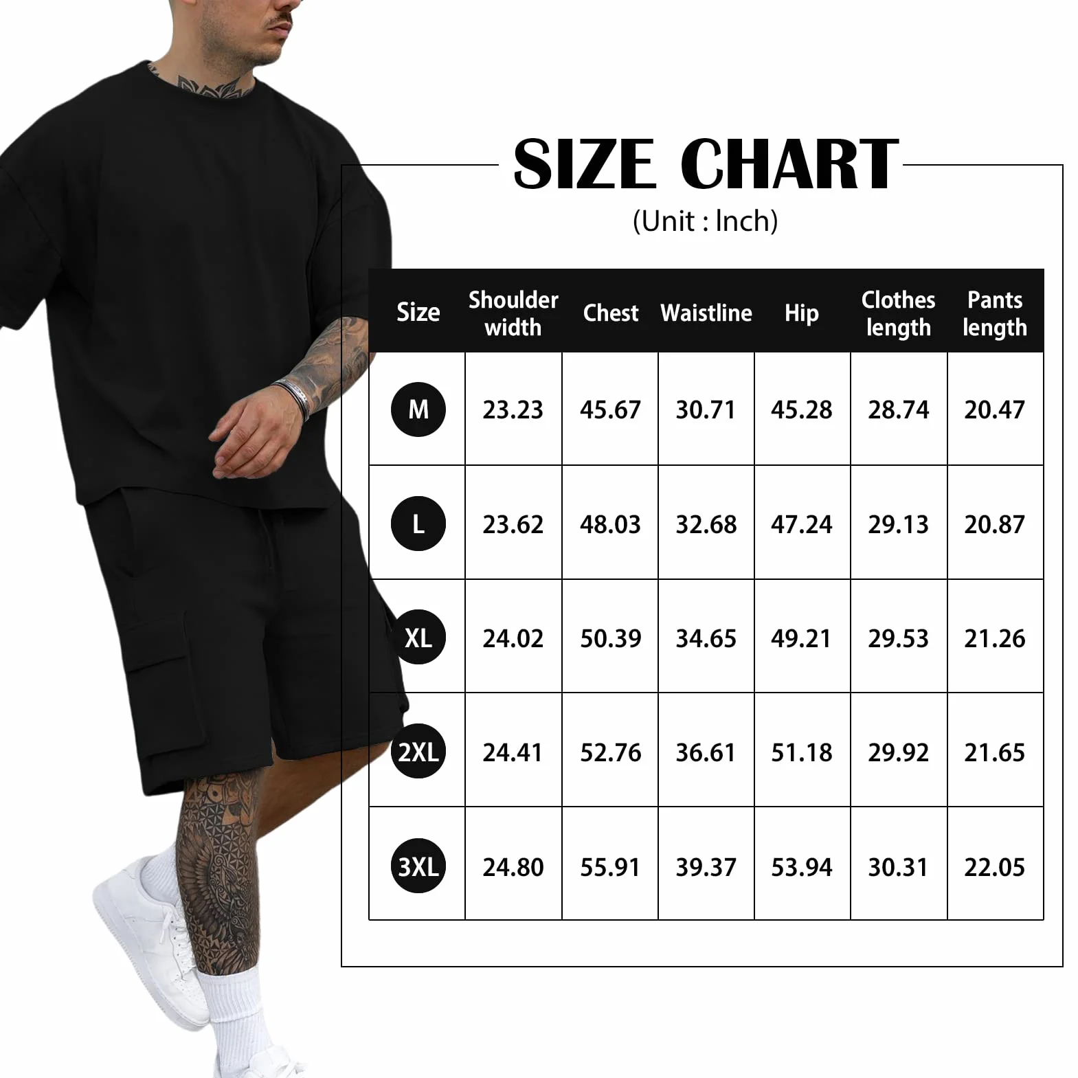 Fastkoala Homme Ensemble 2 Pcs Survêtement Plage Costumes