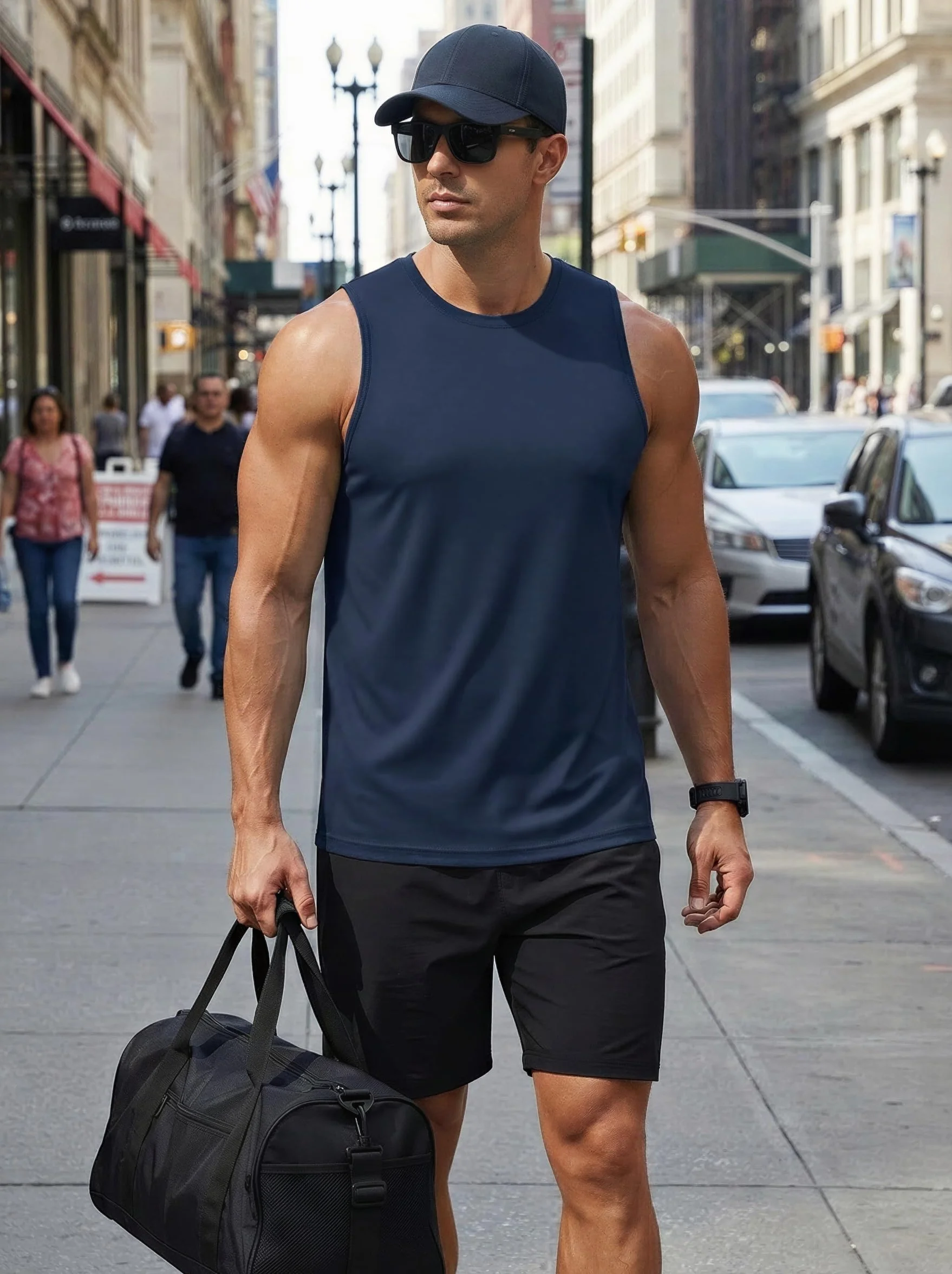 MAGCOMSEN Débardeur Homme Sport Anti UV Séchage Rapide Respirant Muscle Gym Gilets