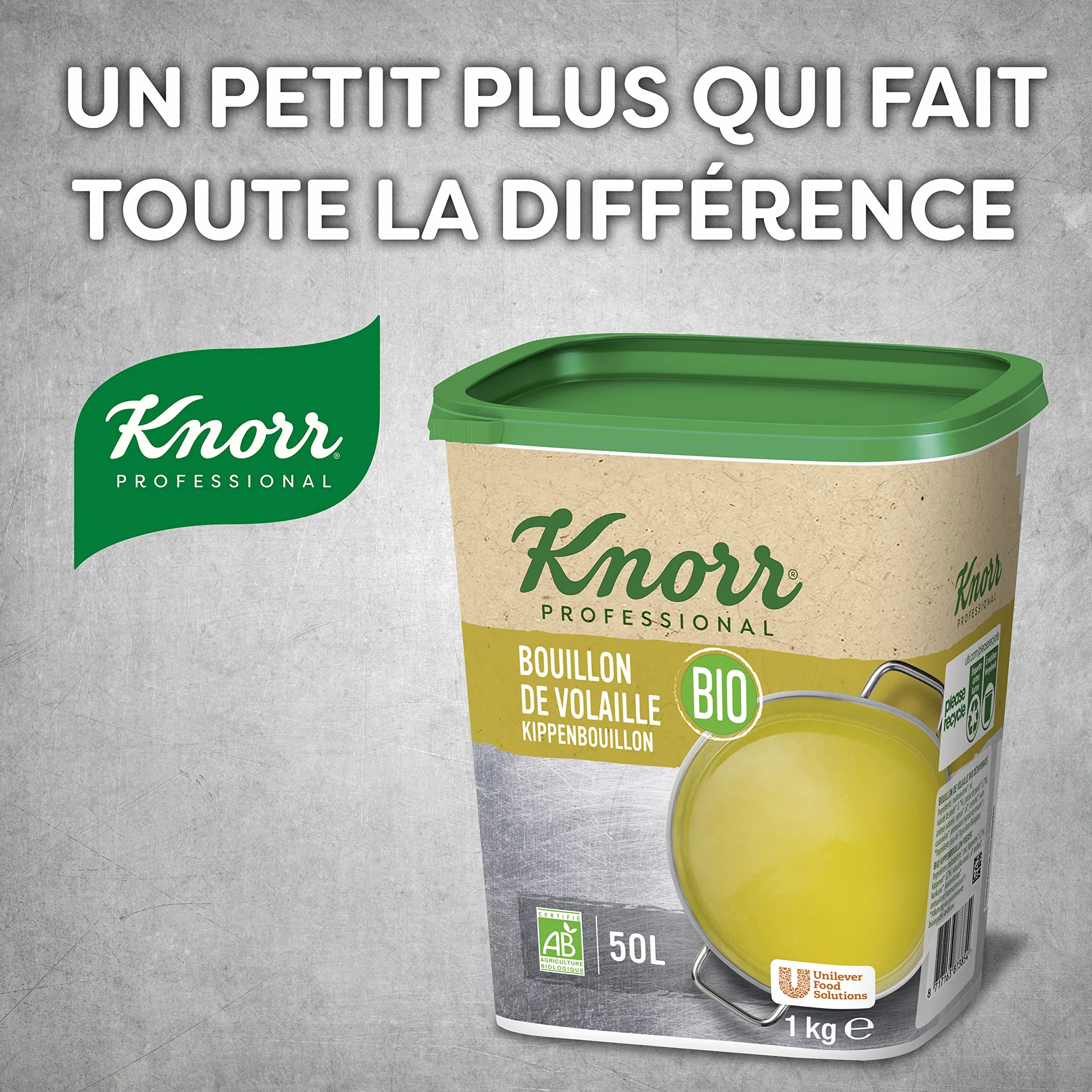 Knorr Professional Knorr Bouillon de Volaille Bio 1kg jusqu'à 50L
