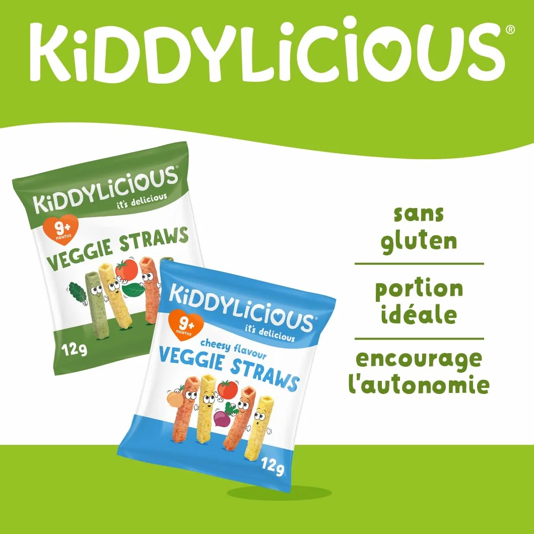 Kiddylicious Veggie Straws Paquet Assortiment 22x12g 264g