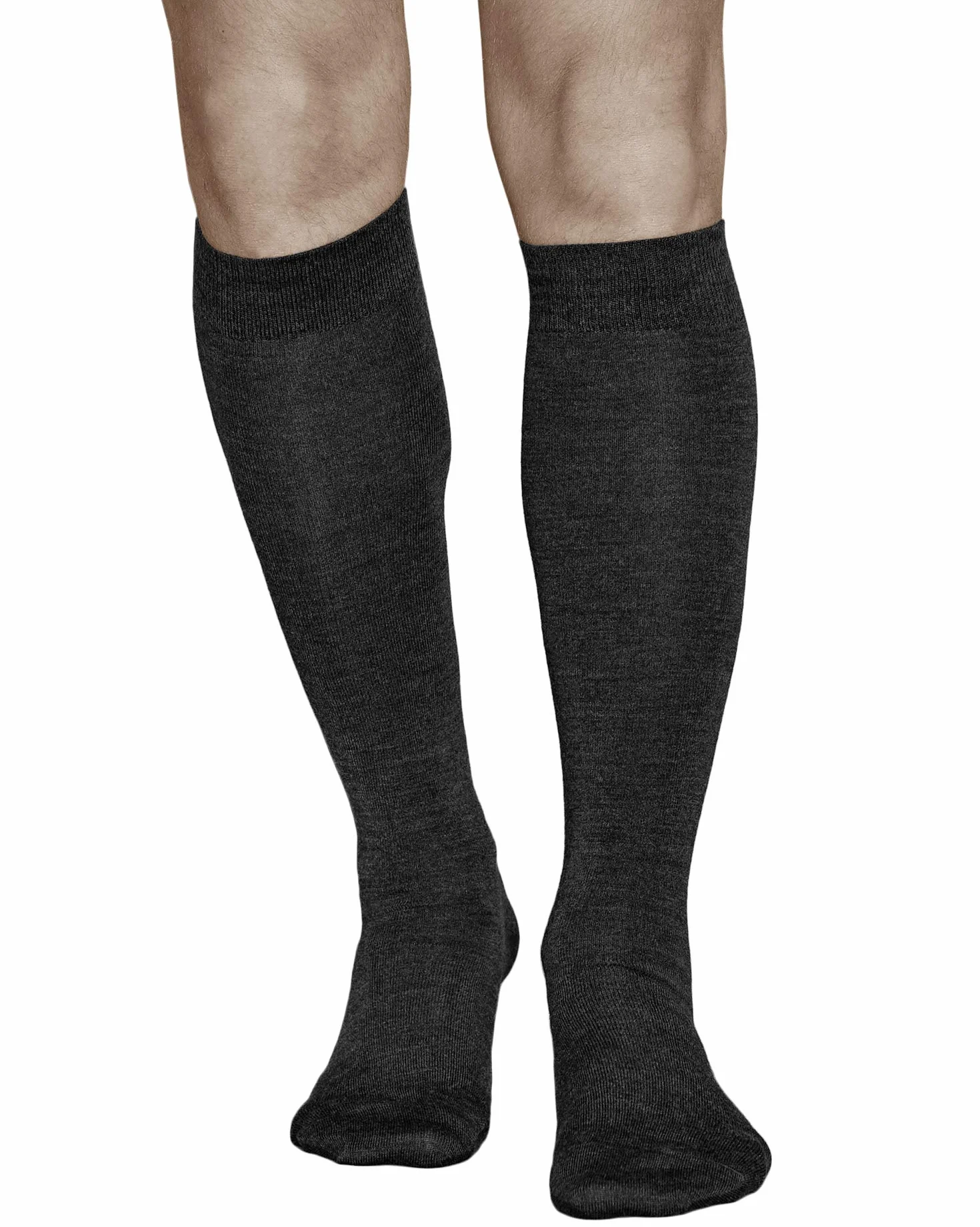 Chaussette haute 80% laine mérinos mi-bas chaud Homme longue montante au genou d'hiver fine respirante
