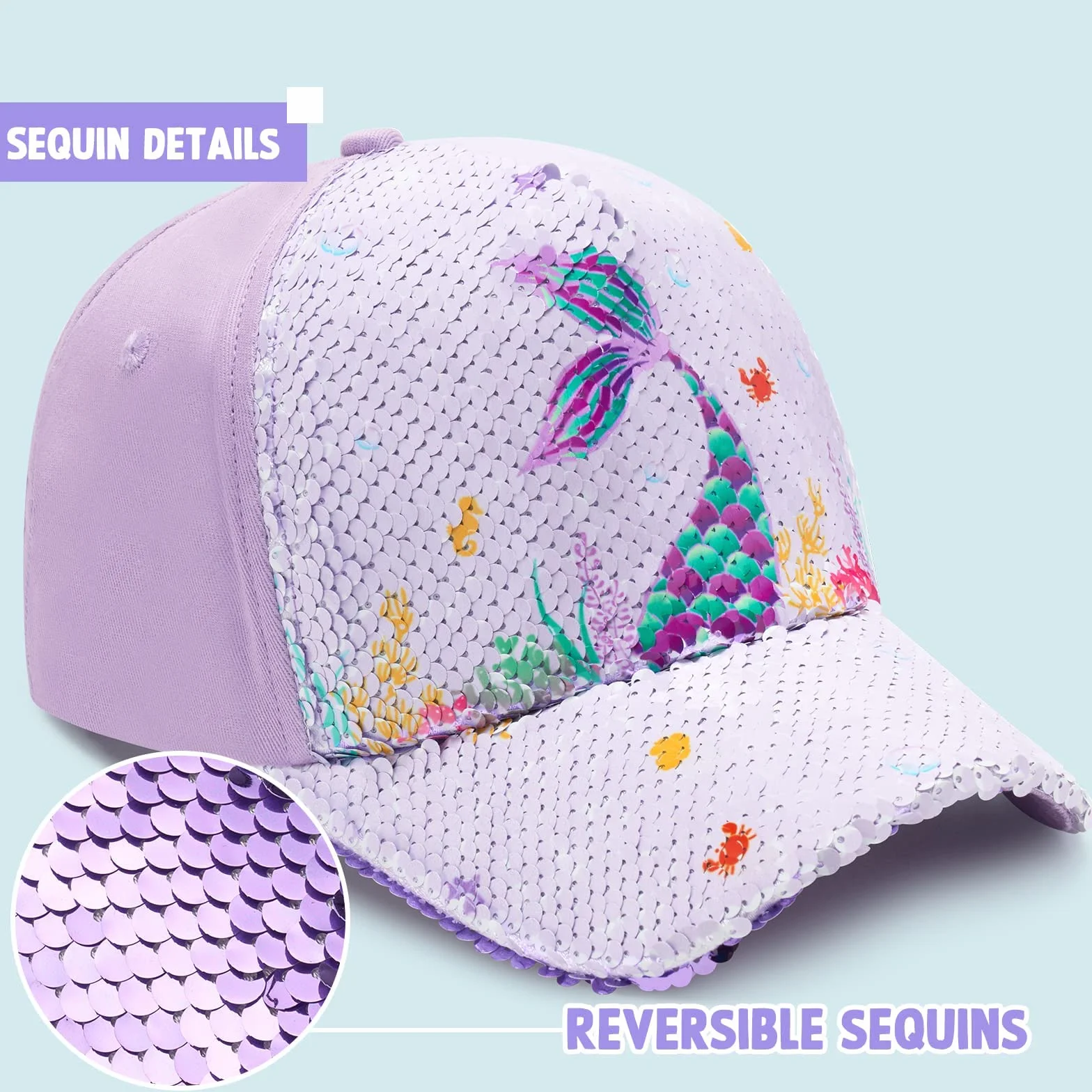 WAWSAM Casquette de Baseball Filles Ajustable Chapeau de Soleil pour Enfants