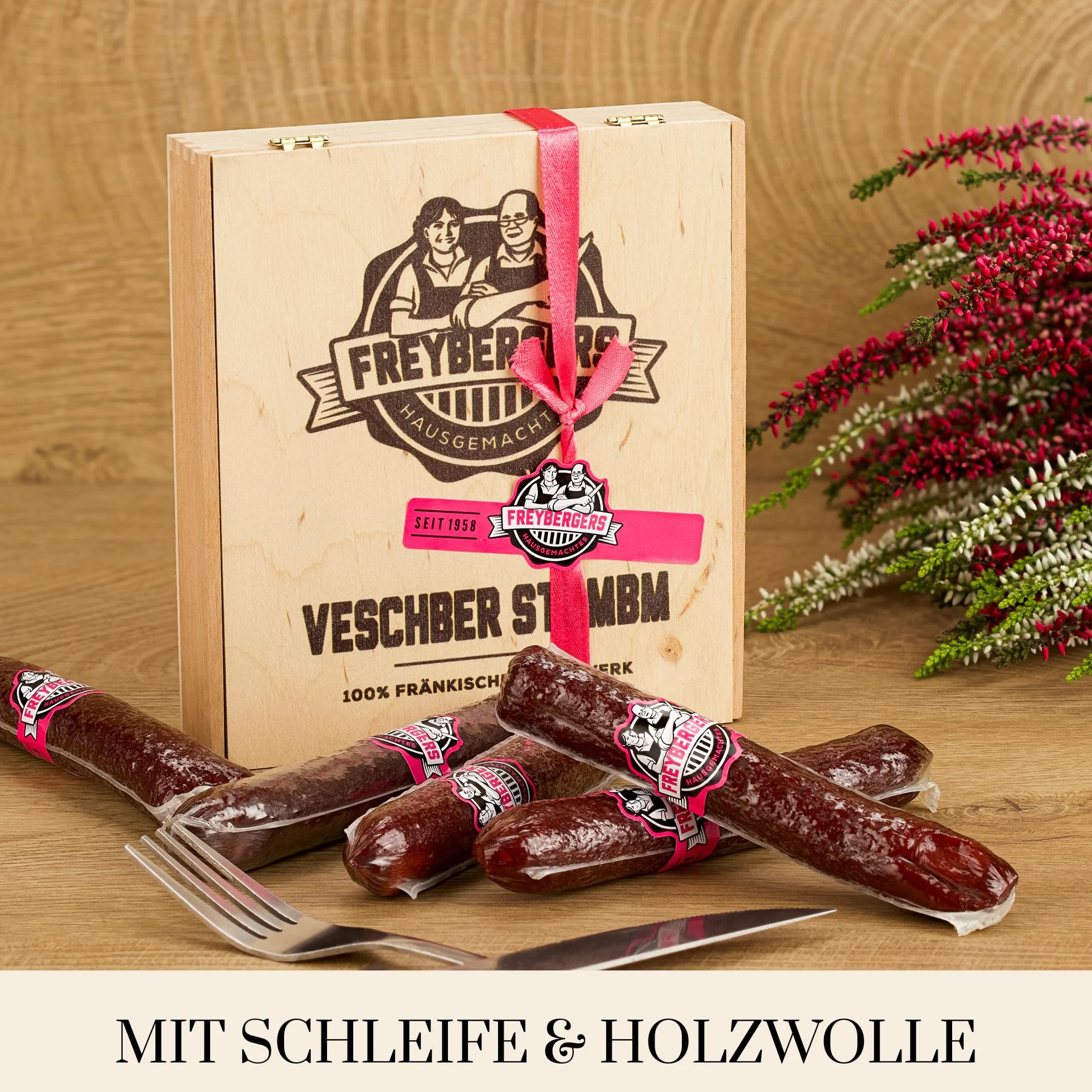 Cigare de saucisse de salami dans un coffret cadeau noble comme cadeau extraordinaire pour les hommes | cadeau drôle | Idées cadeaux de viande | Mini snack à la saucisse de Bavière - Allemagne
