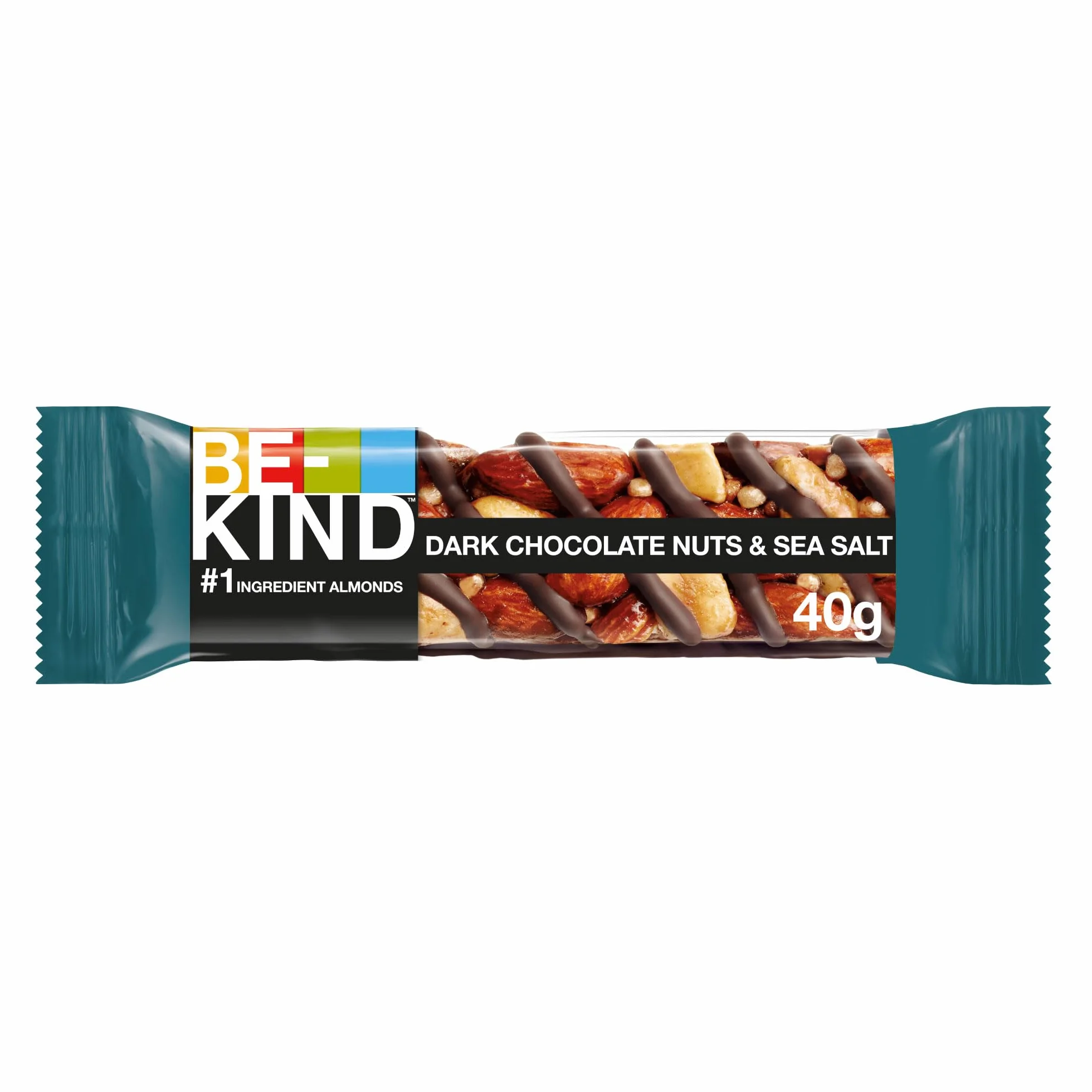 Be-Kind Barres de chocolat noir, noix et sel de mer 12 unités 40 g