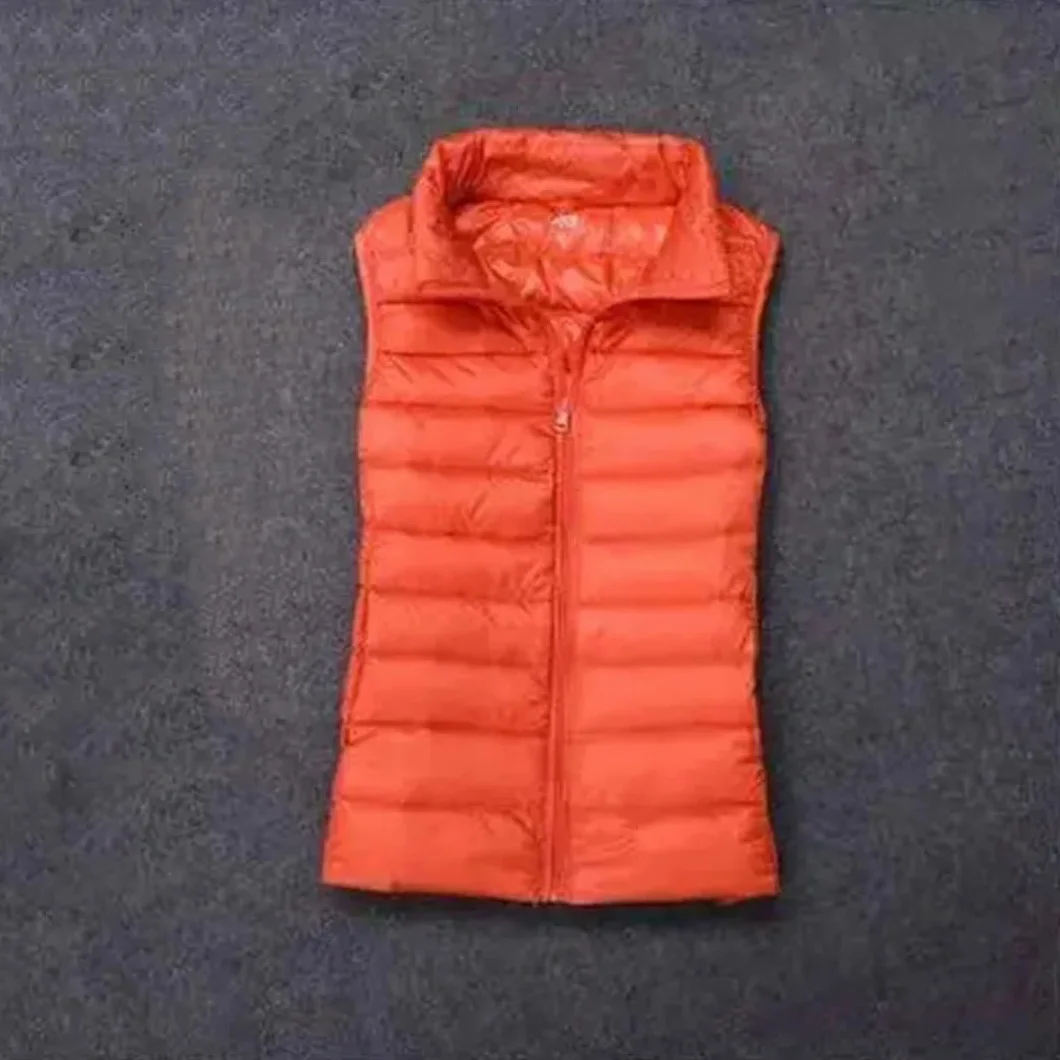 Doudoune Femme Sans Manches Gilet Chaud Plumes Canard Blanc Manteau