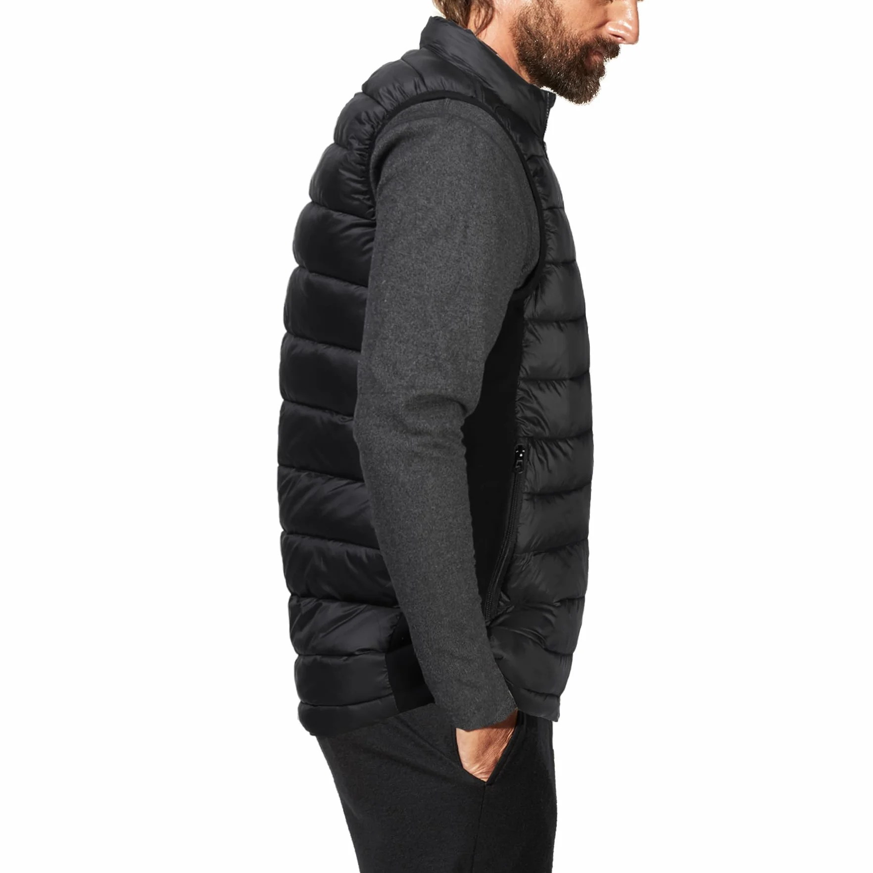 Veste Sans Manche Chauffante Homme 10000 mAh 3 Niveaux 4 Zones Chauffage