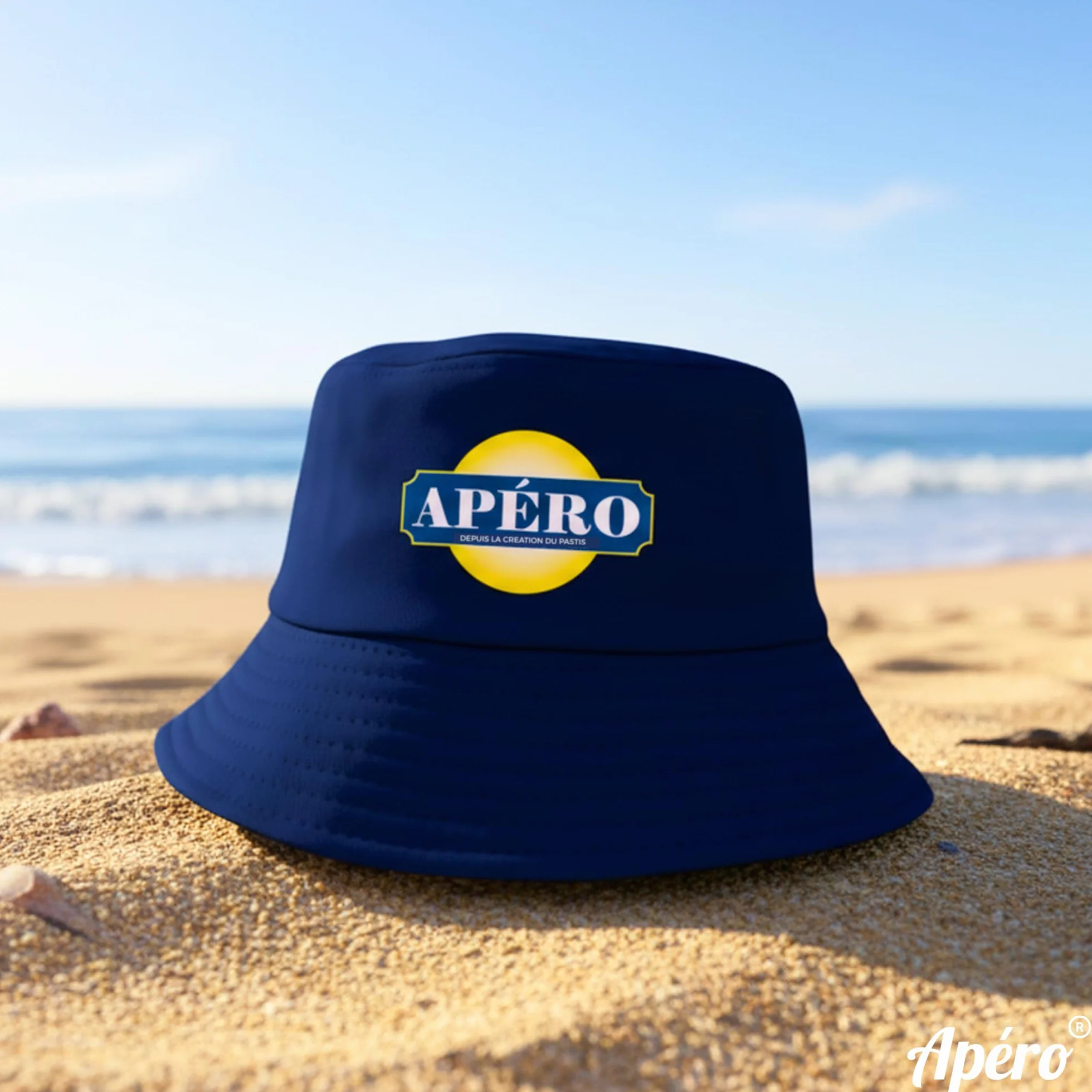 APÉRO® BOB Blanc Bleu Chapeau Taille Unique