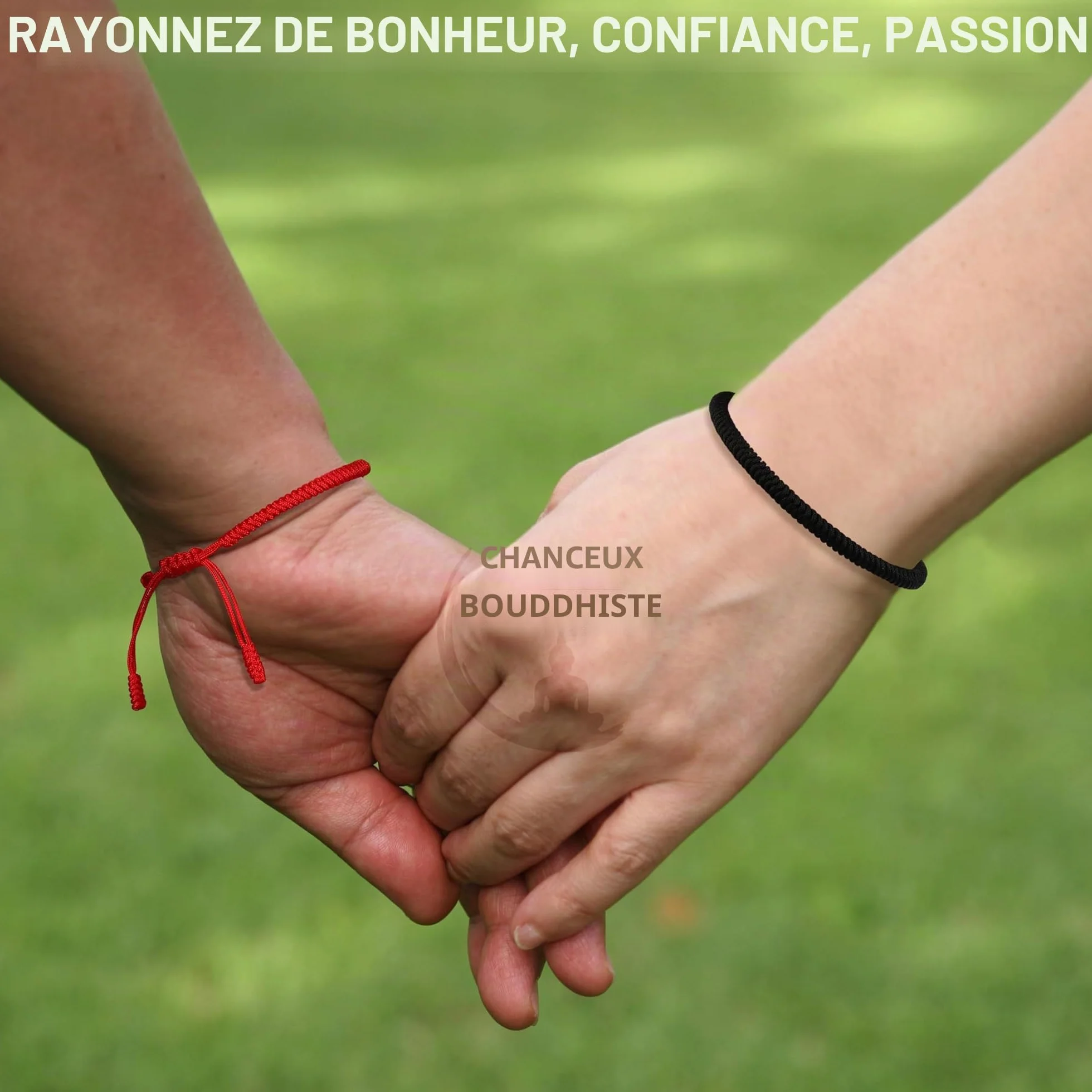 Bracelet porte-bonheur LUCKY BUDDHIST en Nylon réglable pour hommes et femmes