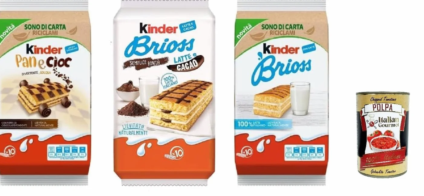 Italian Gourmet Lot 3x 270 g Assortiment Pan e Cioc + Kinder Brioss Lait & Cacao + Kinder Brioss – gâteaux moelleux petit-déjeuner & goûter, assortiment snack multi-variétés + Italian Gourmet Polpa