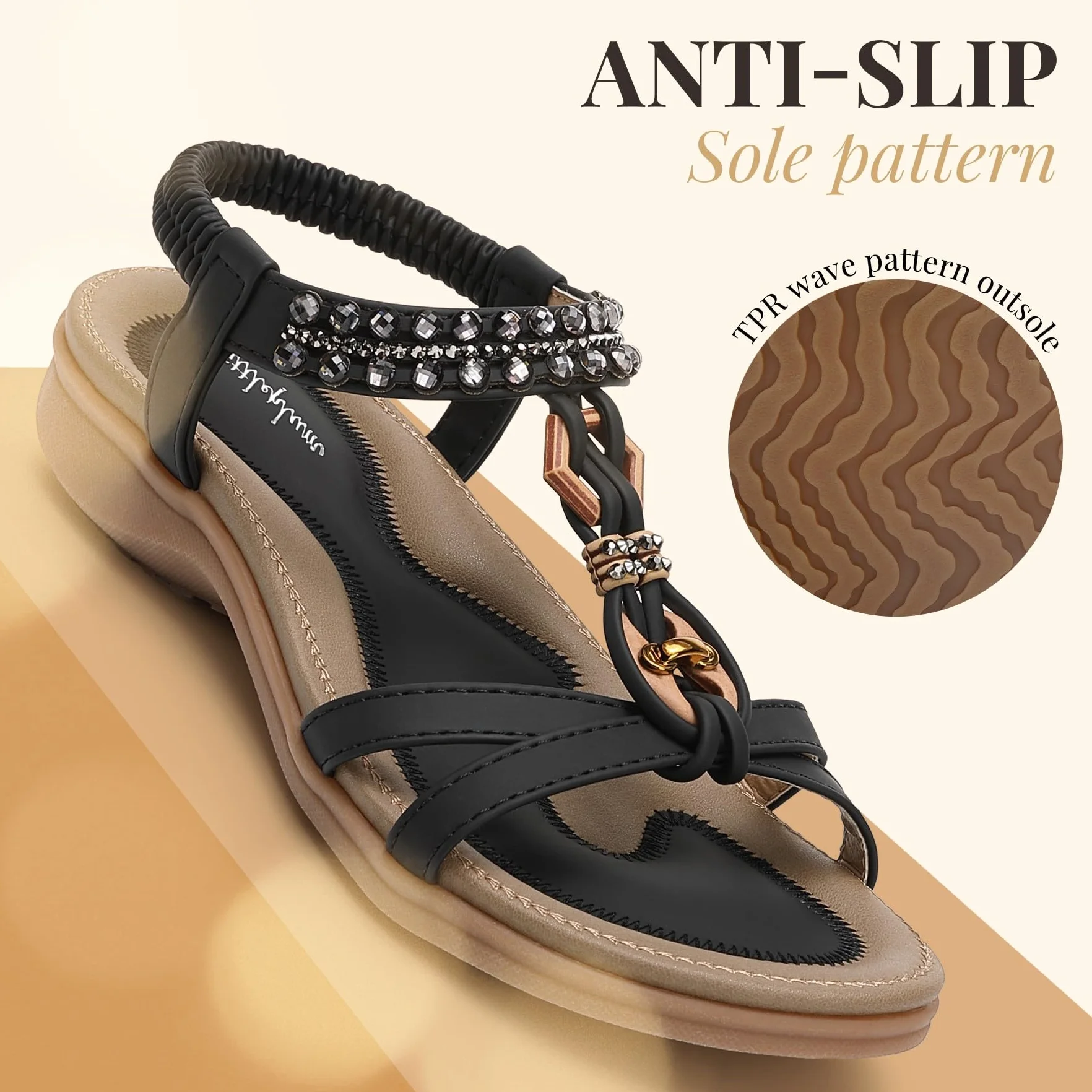 Littleplum Sandales Plates Femme Confortables Chaussures de Plage