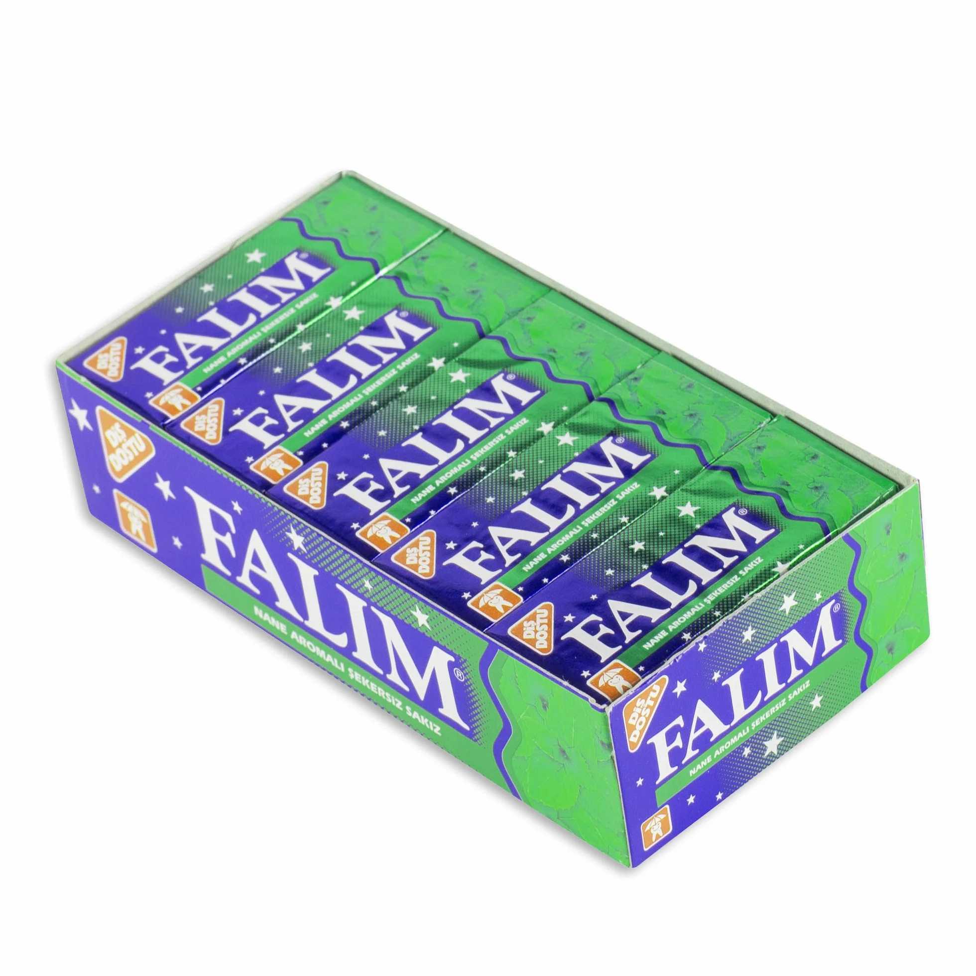 Falim Chewing-gum à la menthe Nane Sakız – 20 paquets de 5 gommes (140 g) – sans sucre, longue durée – gomme turque classique au goût mentholé – fraîcheur durable et texture ferme