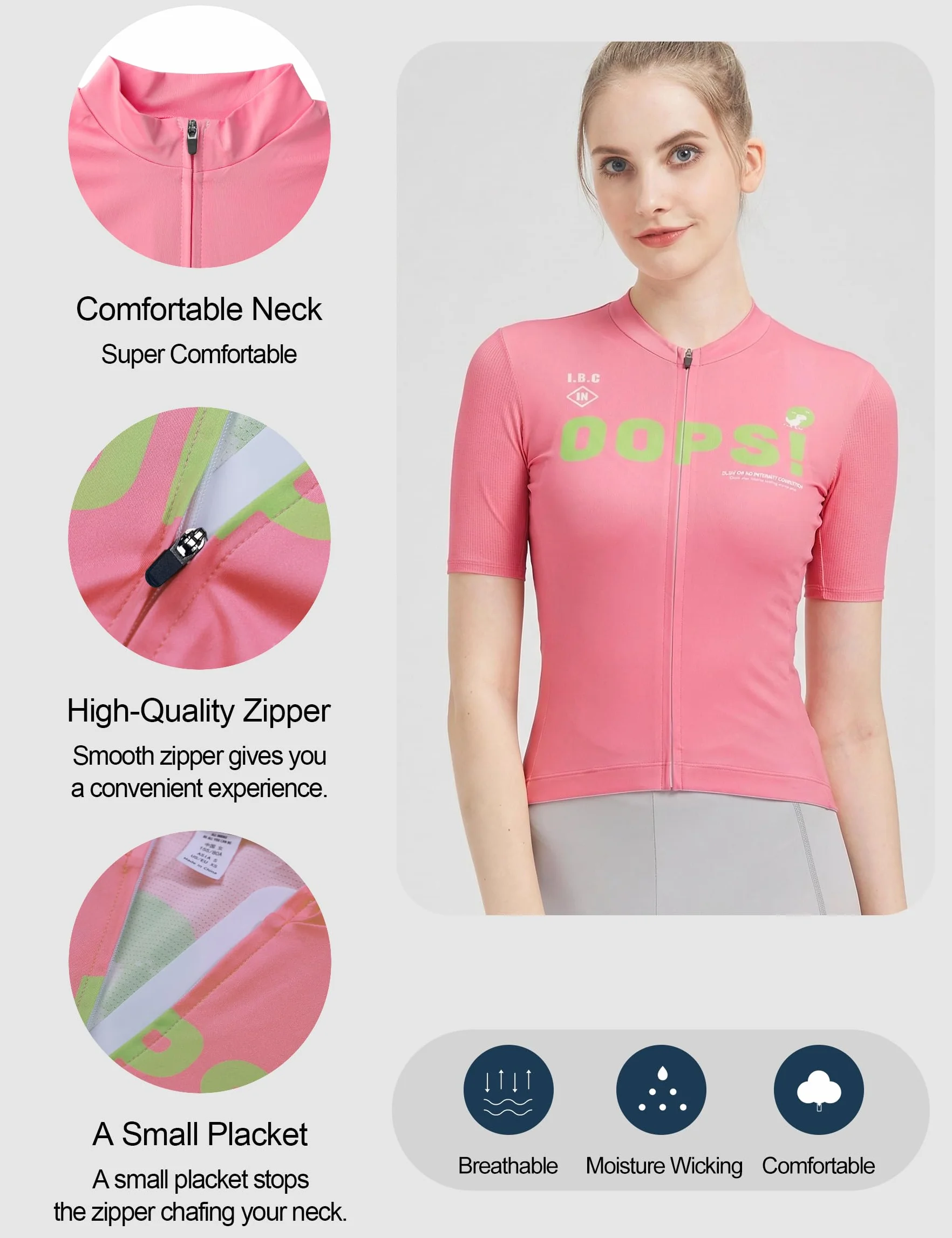 INBIKE Maillot Cyclisme Femme Manches Courtes Jersey VTT Extensible Respirant Séchage Rapide