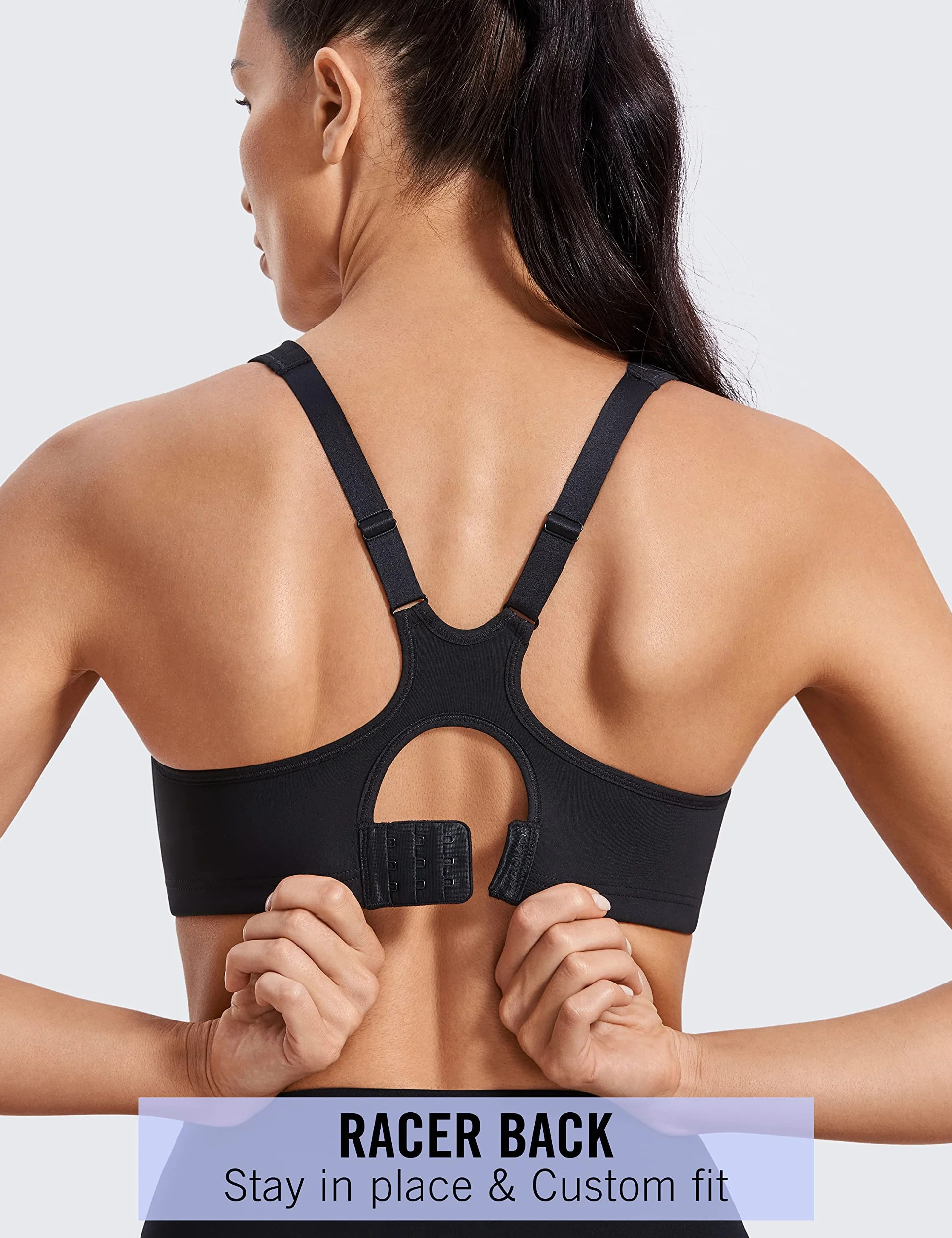 SYROKAN Soutien Gorge Sport Femme Maintien Extreme Armature Dos Nageur Impact Elevé Non Rembourré