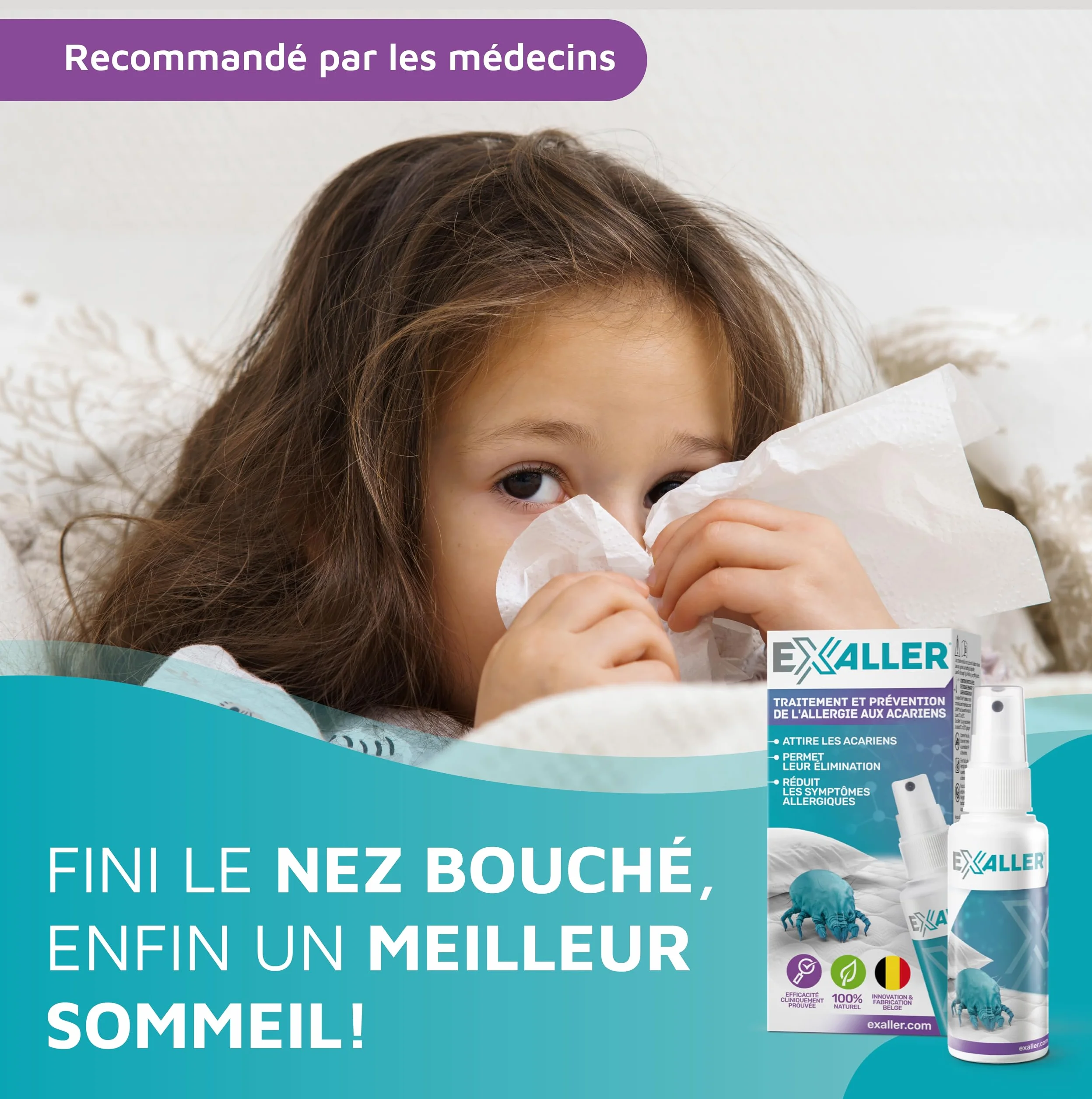 Spray Anti-Acariens 150 ml – Élimine 99% des acariens – 8 mois d'utilisation – Testé en laboratoire – Naturel & sans produits chimiques – Recommandé par les allergologues