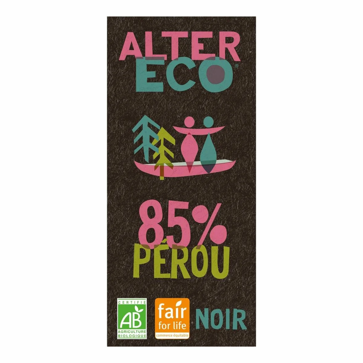 ALTER ECO - COMMERCE EQUITABLE - Alter Eco - Commerce Equitable Chocolat Noir Absolu 85% Pérou, Bio, 100G - 100G - Lot De 3 - Vendu Par Lot