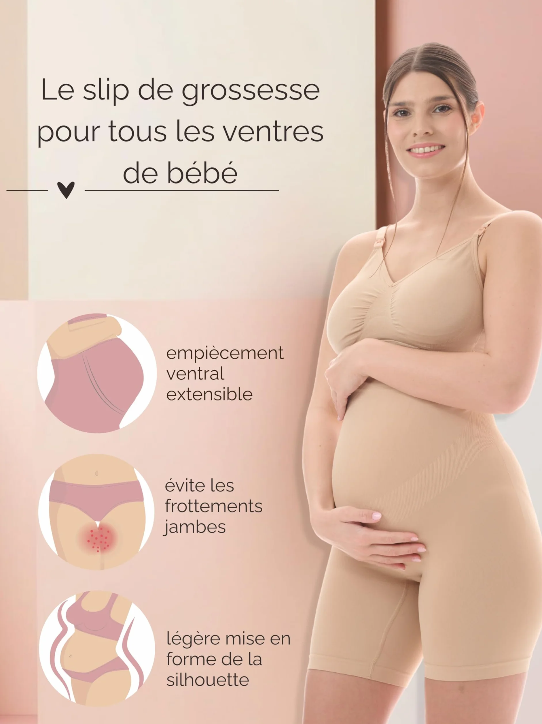 Herzmutter Culotte Maternité Anti Frottement Cuisse sans Couture OekoTex100