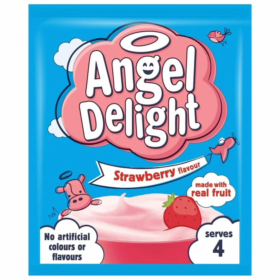 Angel Delight - Poudre pour dessert goût fraise - lot de 6 sachets de 59 g