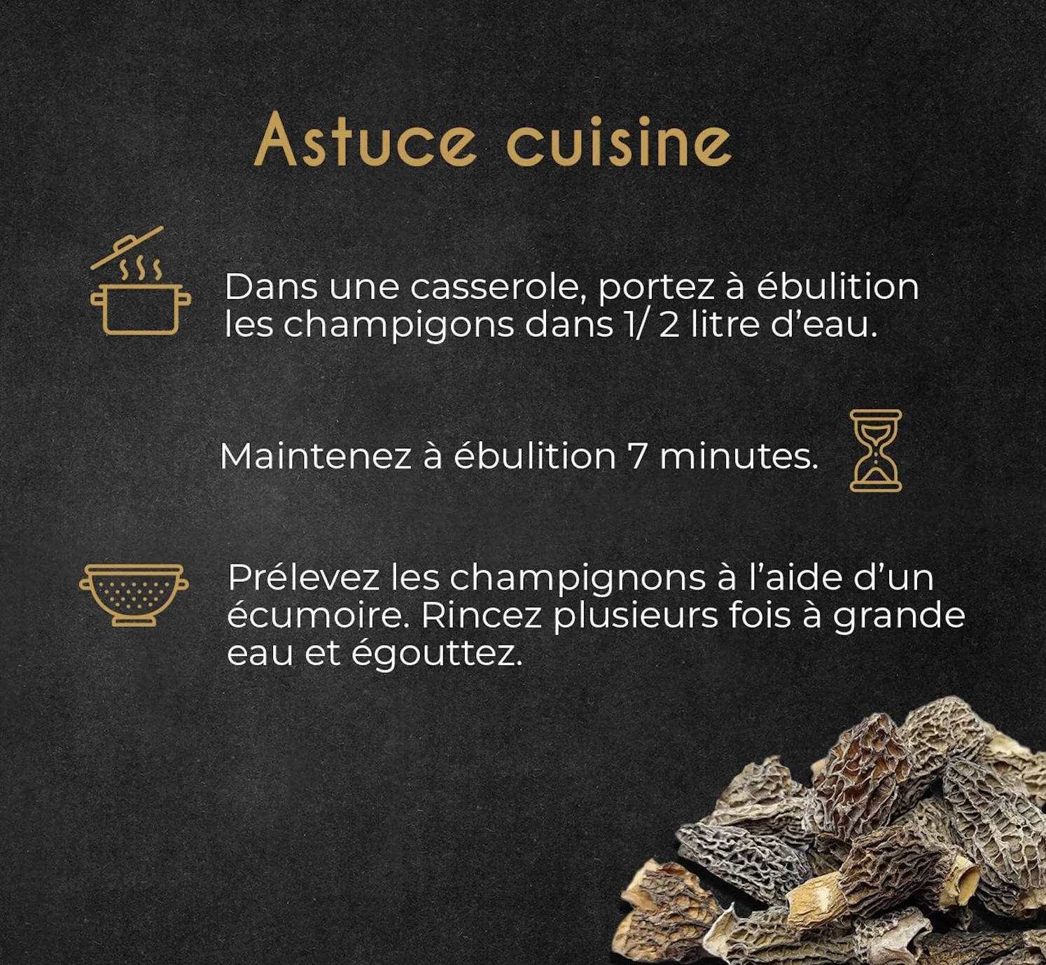 CHAMPILAND - Morille Séchée - Champignons Sauvages Sélectionnés - Triés à la Main dans le Sud-Ouest de la France - Saveur Exceptionnelle - Riche en Protéines (Morille Spéciale - 250 g)