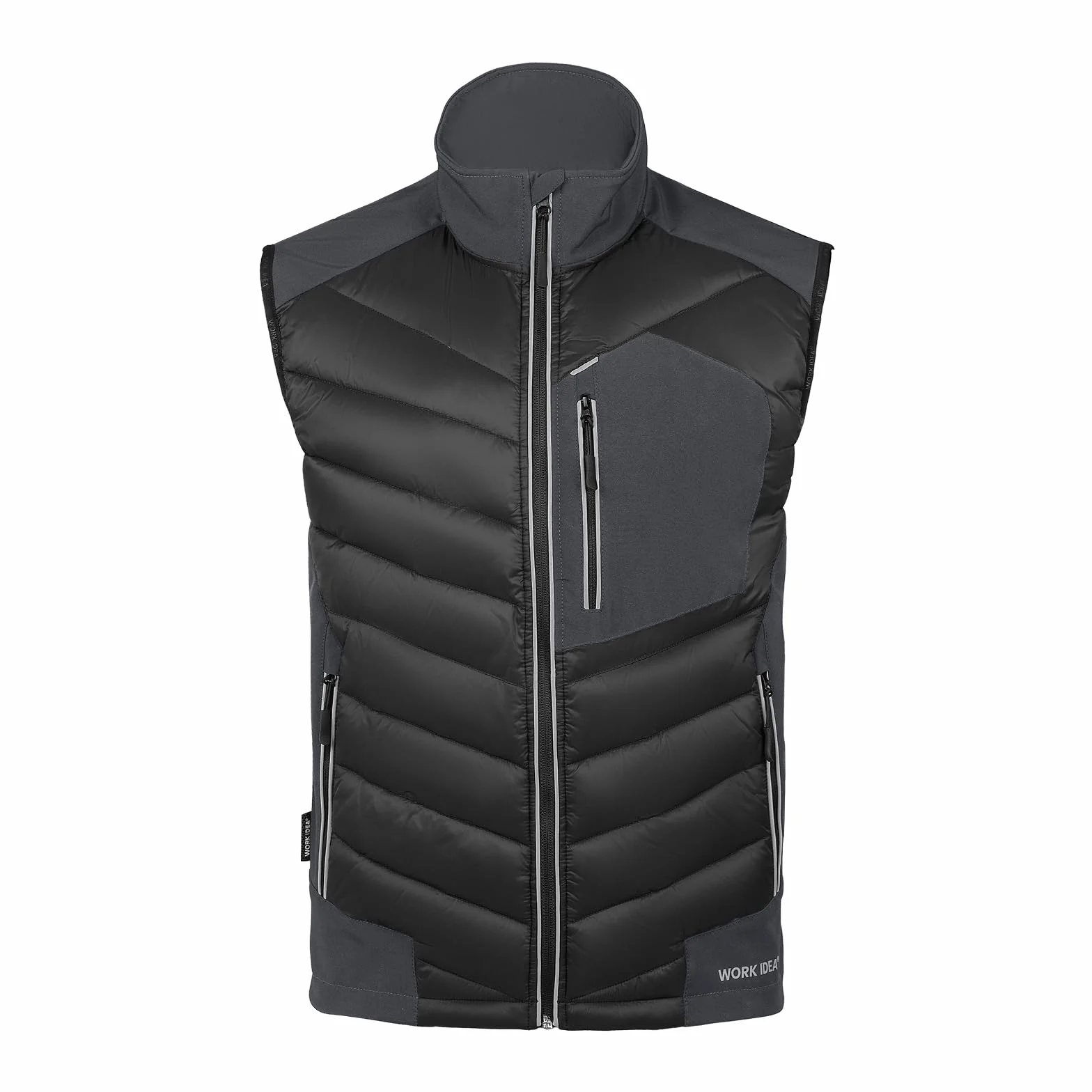 WORK IDEA Gilet softshell homme imperméable coupe-vent veste sans manches respirant léger poches cyclisme course randonnée golf