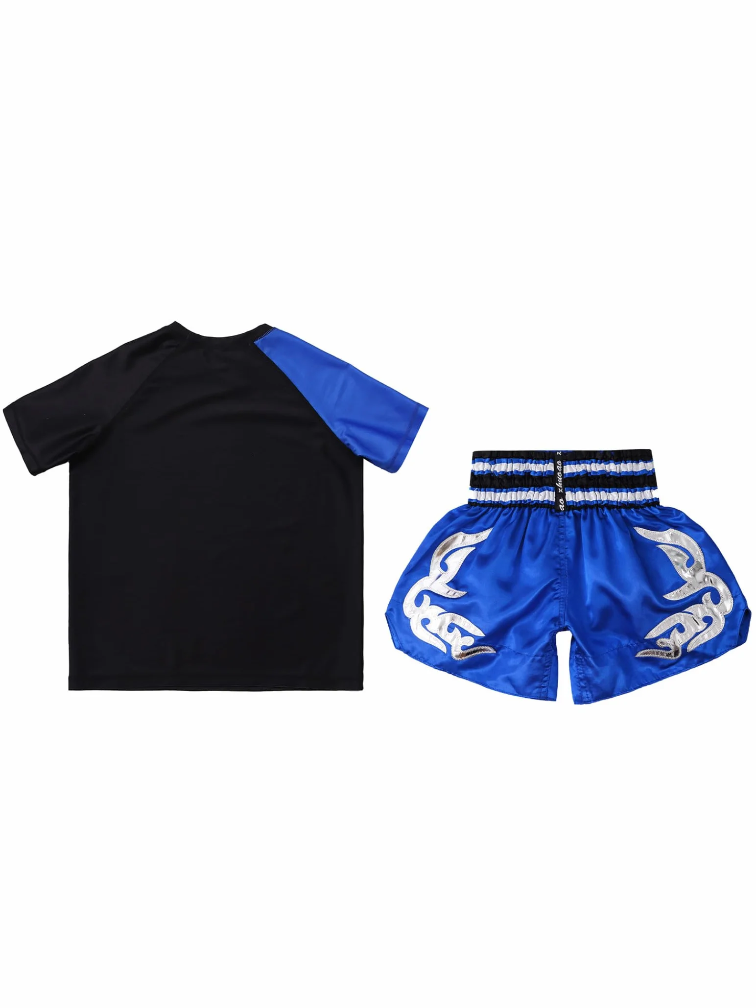 Boxe Enfants T-shirt Manches Courtes Muay Thai Shorts Kick Boxe Arts Martiaux Mma Vêtements