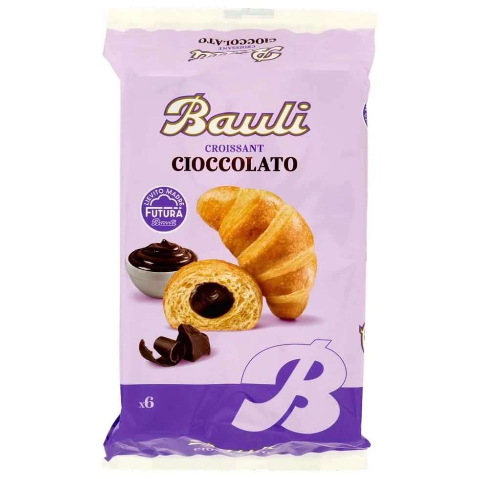 Italian Gourmet Assortiment Croissants Bauli – 6 Parfums (Abricot, Cerise, Chocolat, Crème Vanille, Pistache, Classique) – Goûter & Petit Déjeuner – Lot Mixte Moelleux + Italian Gourmet Polpa