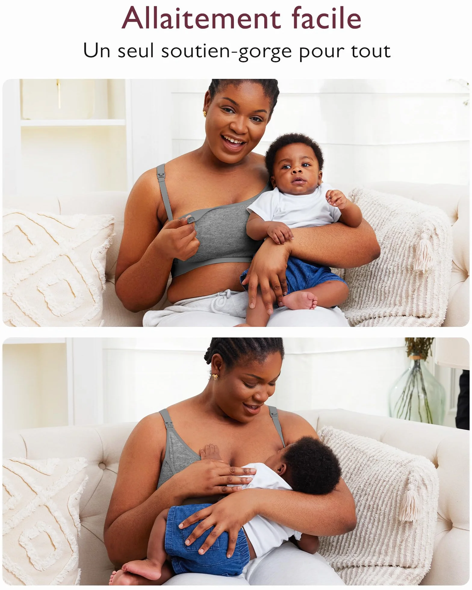Momcozy Soutien Gorge Allaitement Mains Libres, Brassière Allaitement Réglable 2 en 1 pour Tire-Lait