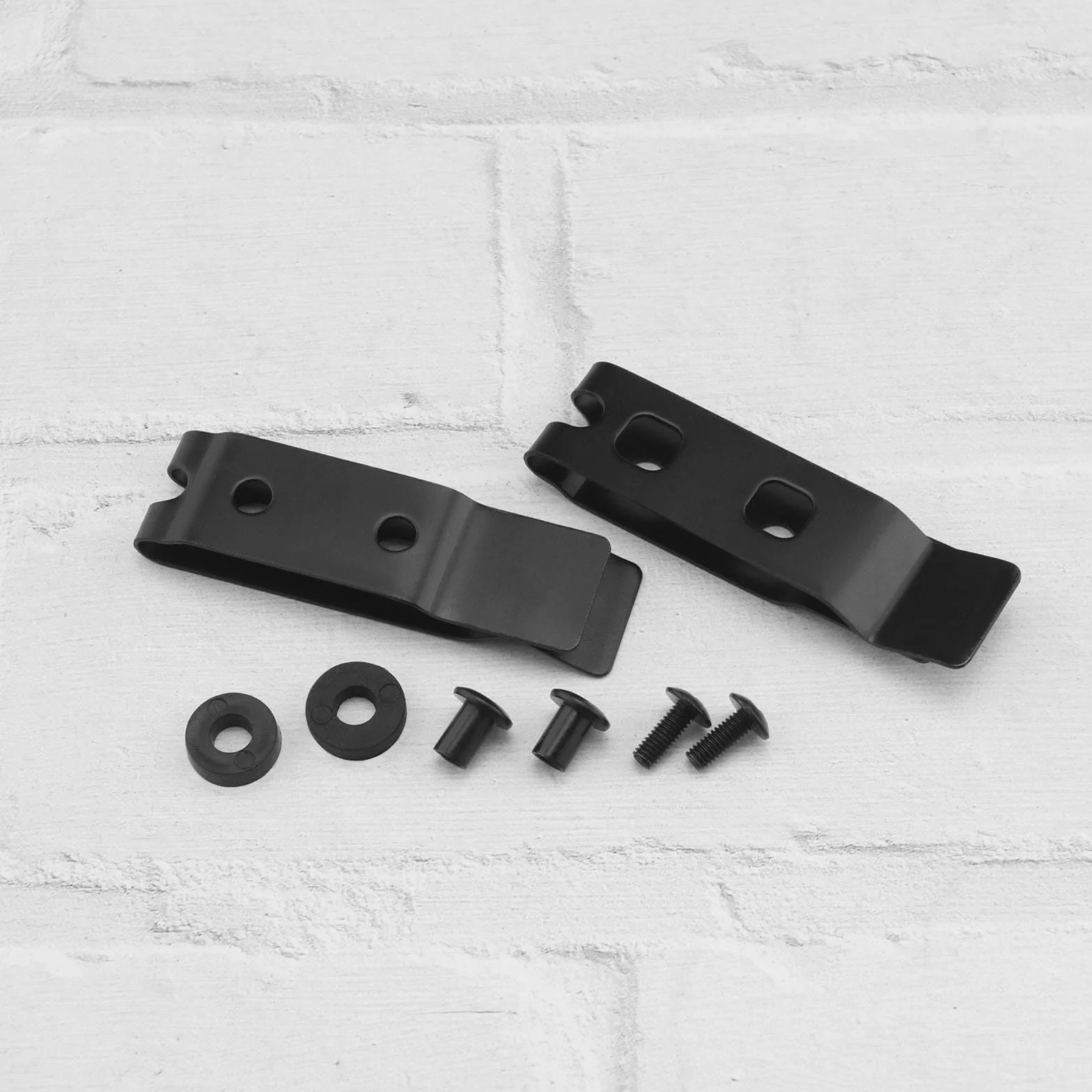Lot de 2 clips de ceinture en acier inoxydable - Clip de ceinture K - Noir