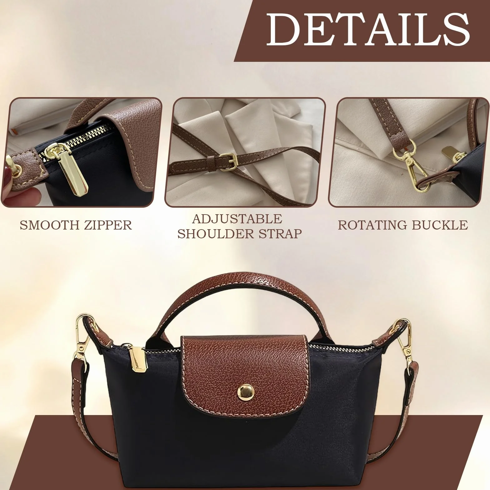 Sac à Main Femme Pochette Téléphone Portable Bandoulière Réglable Mini Sacoche Travail
