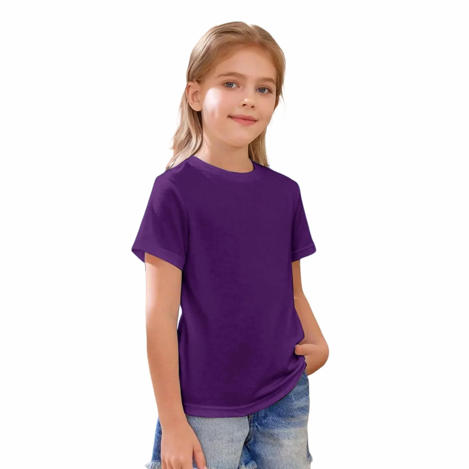 T-shirts d'été à manches courtes pour enfants - Confortables et doux - Basiques décontractés