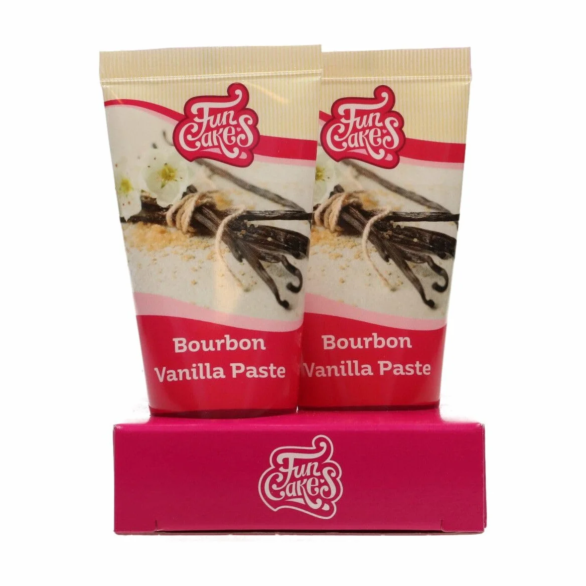 FunCakes Bourbon Pâte de Vanille Tube 50 ml - Arôme de Pâtisserie Classique, Véritable Vanille pour Crèmes, Gâteaux, Glaçages, Biscuits, Tartes - Halal, Adapté aux Végétariens et aux Végétaliens