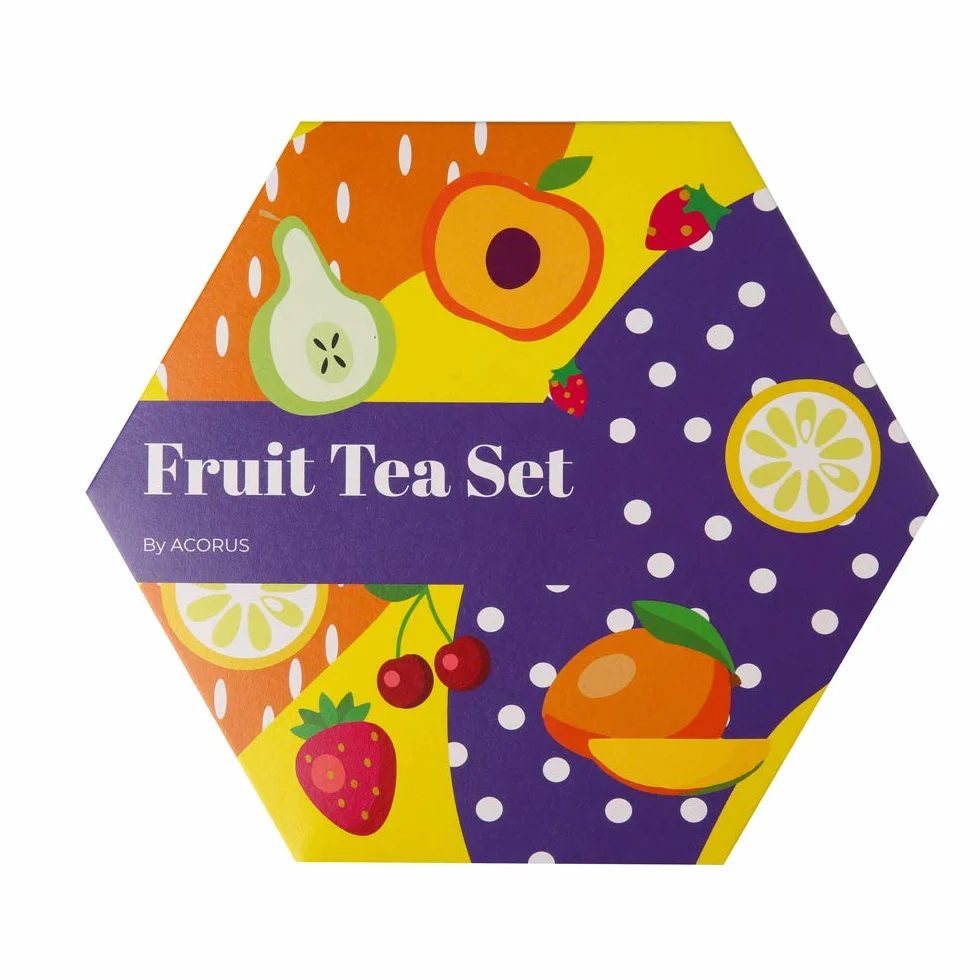 ACORUS - Luxury Assortiment Thé, Coffret Cadeau Boite a The aux Fruits, Coffret Cadeau Femme et Homme, 6 Thés fonctionnels, 60 Sachet de Thé