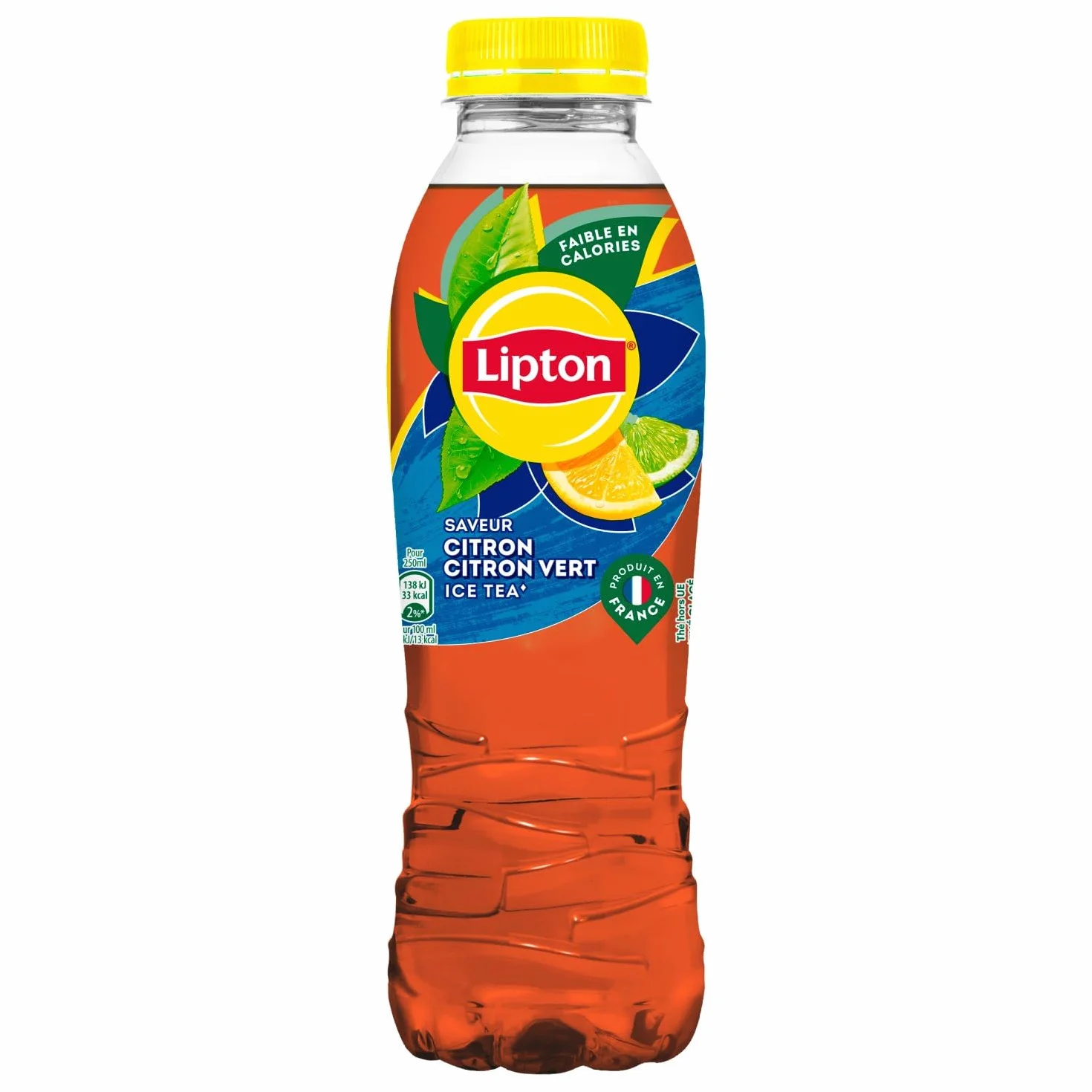 LIPTON Ice Tea Thé Glacé Saveur Citron et Citron Vert - Lot de 12x50cl